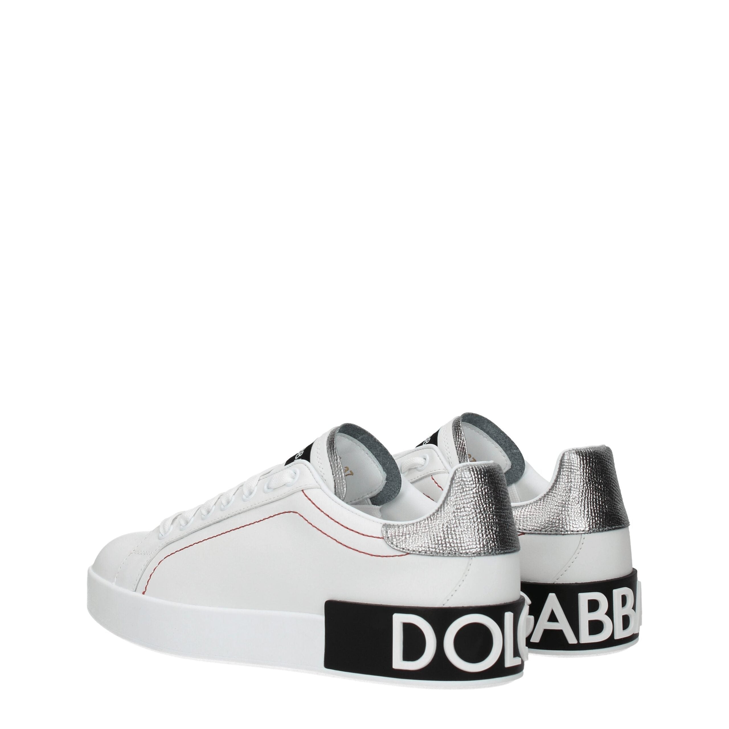 Dolce & Gabbana Weiße Low-Top-Sneaker aus Leder
