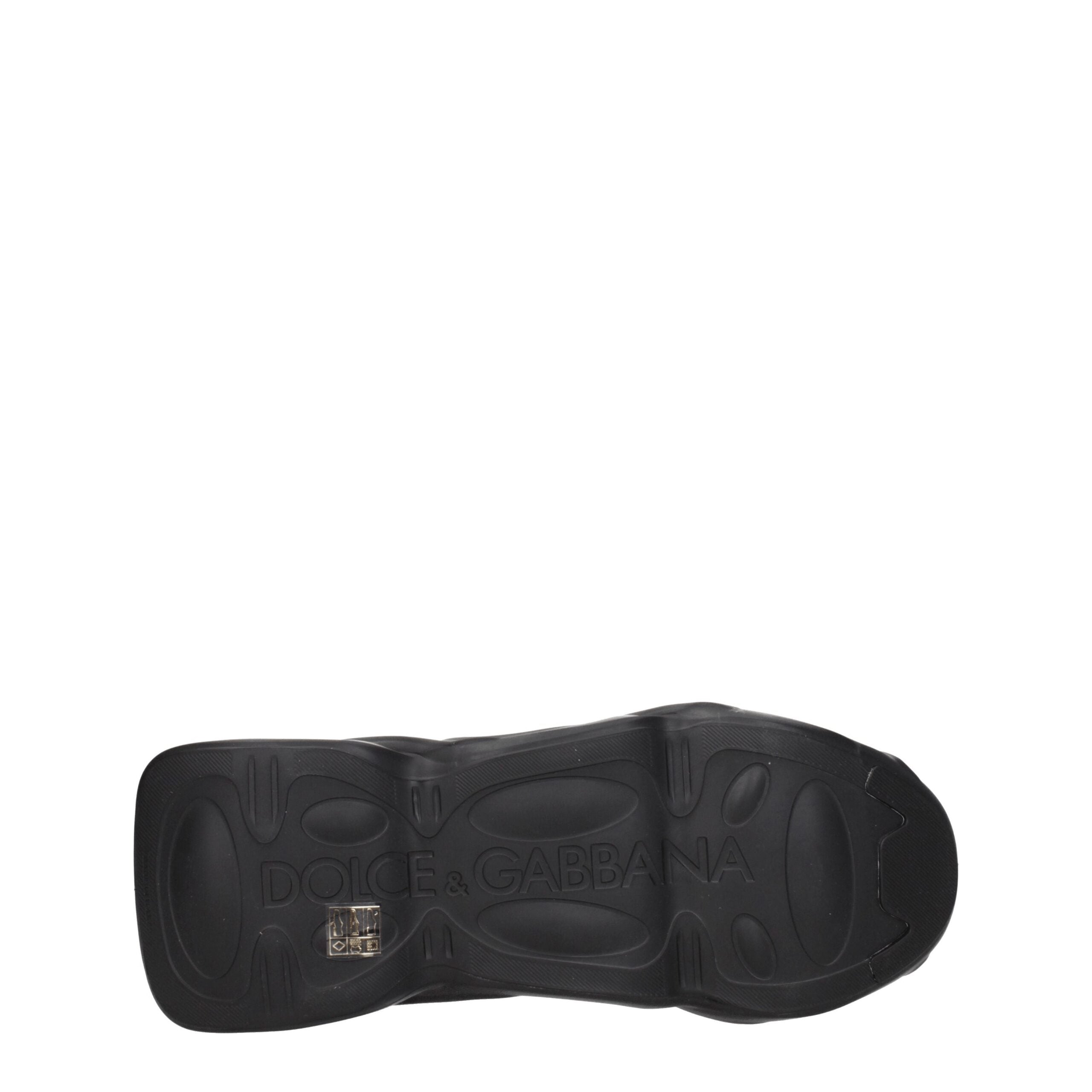 Dolce & Gabbana Schwarze Stoff-Sneaker mit klobiger Sohle