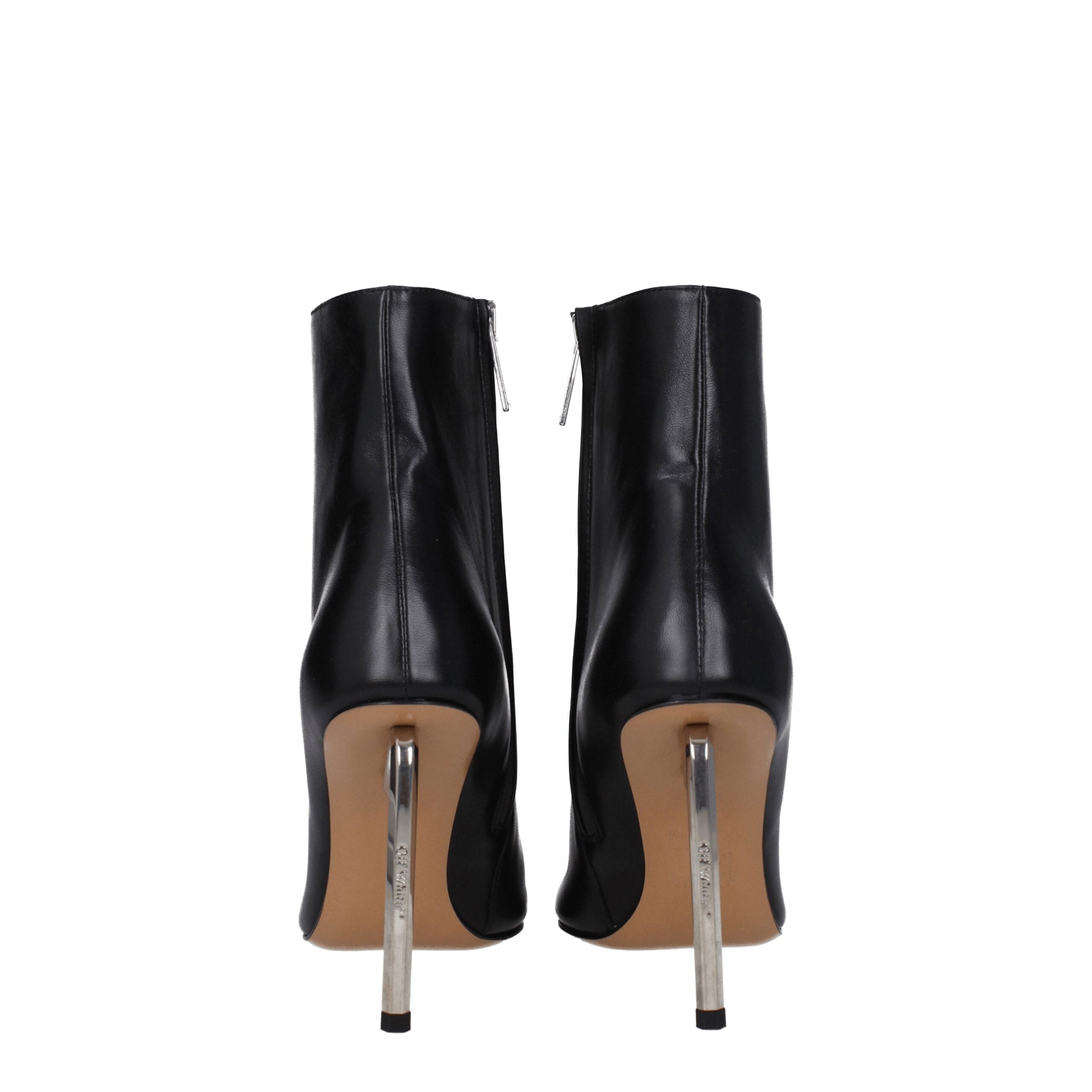 Off-White Schwarze Leder-Stiefeletten