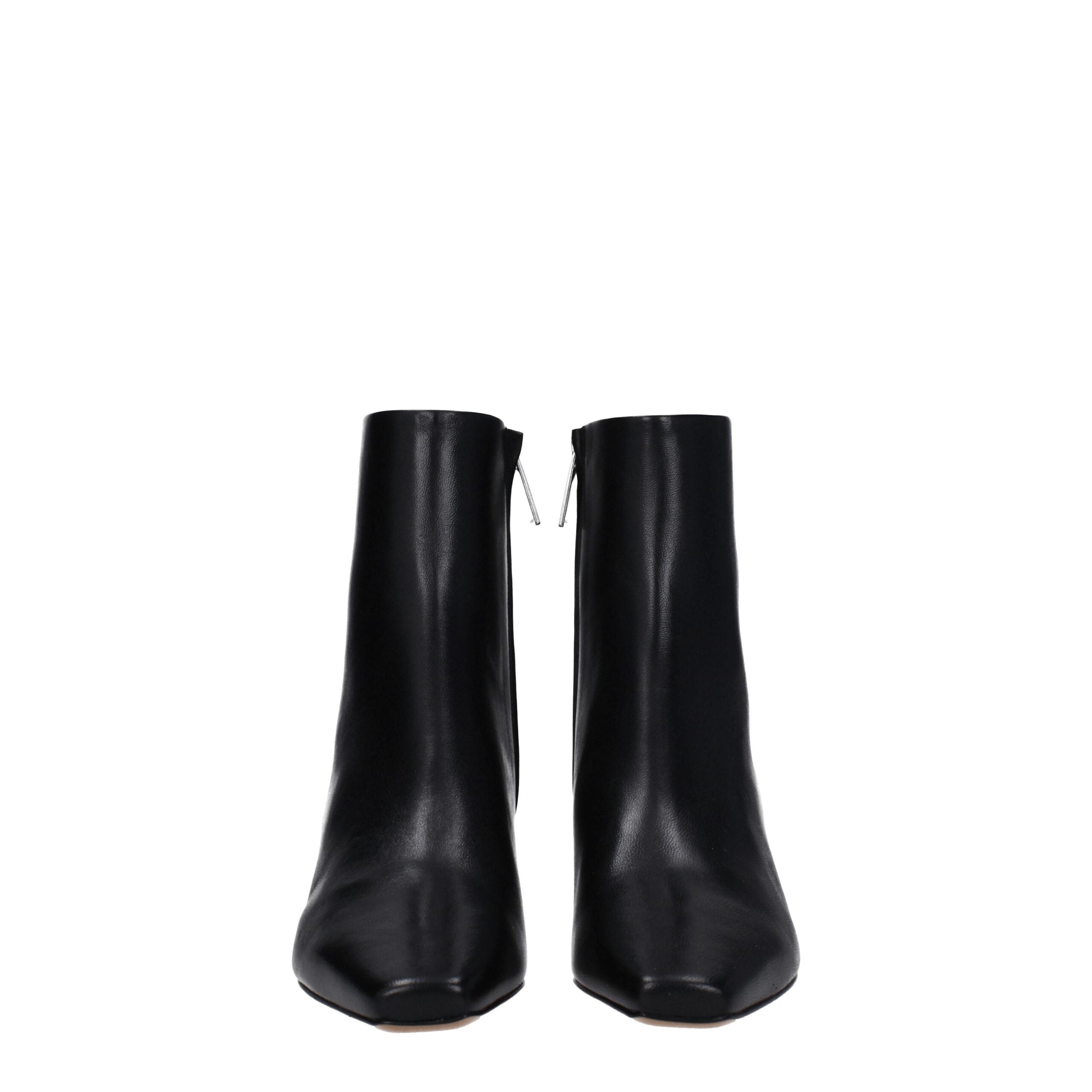 Off-White Schwarze Leder-Stiefeletten