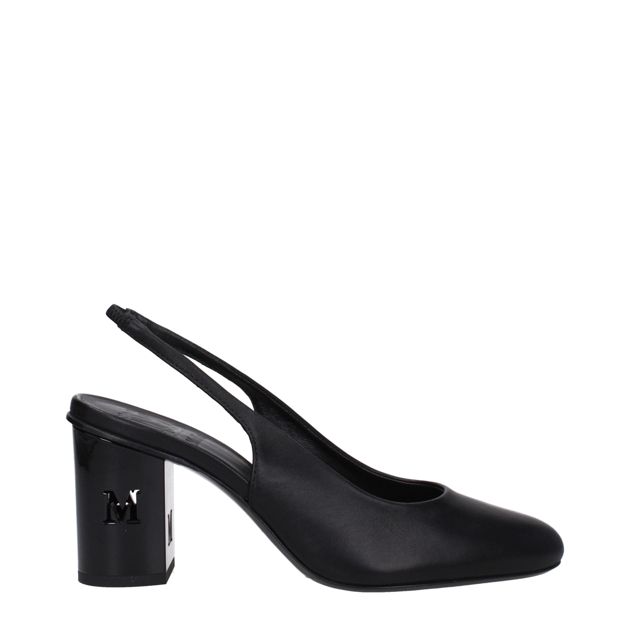 Max Mara Schwarze Leder Pumps mit hohem Absatz