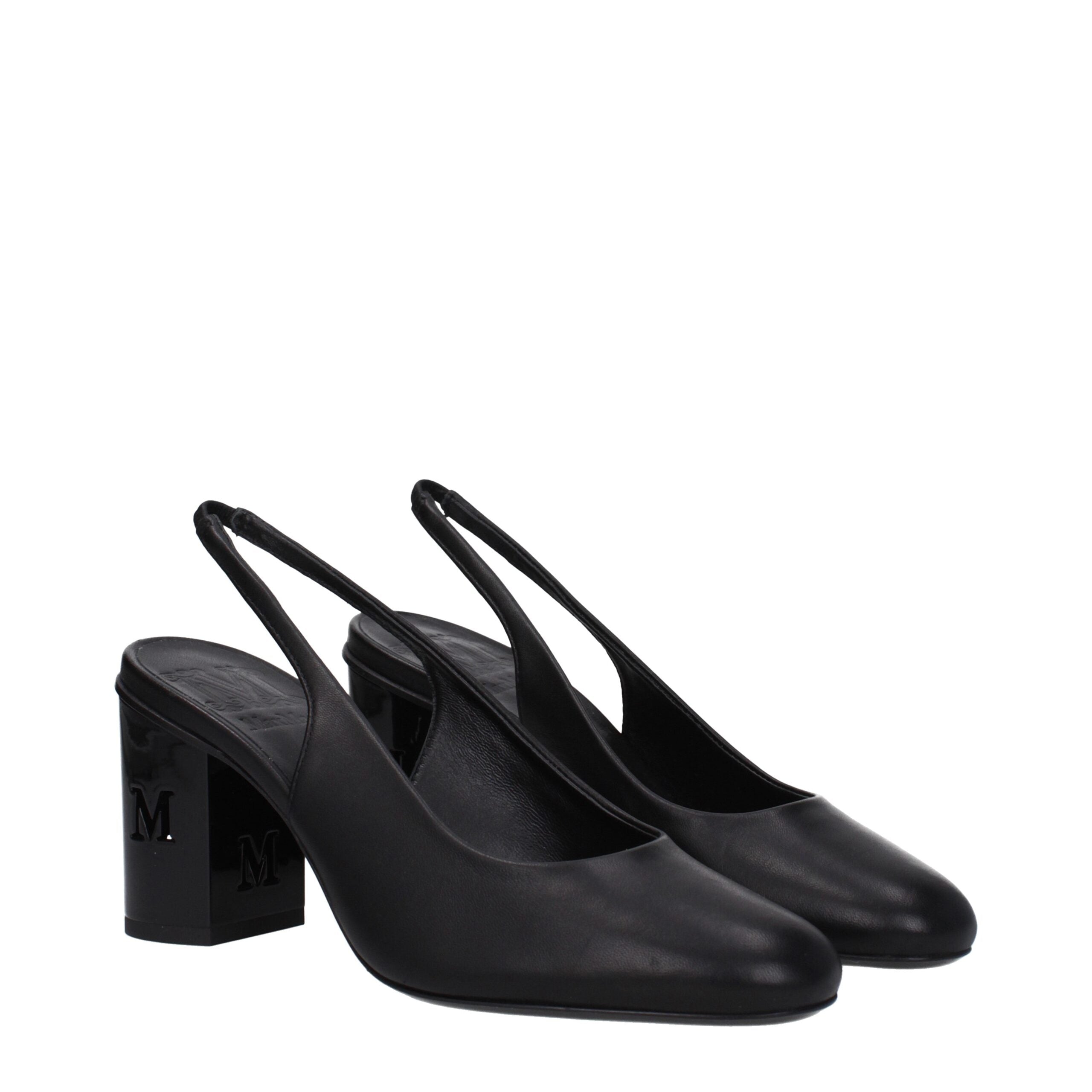 Max Mara Schwarze Leder Pumps mit hohem Absatz