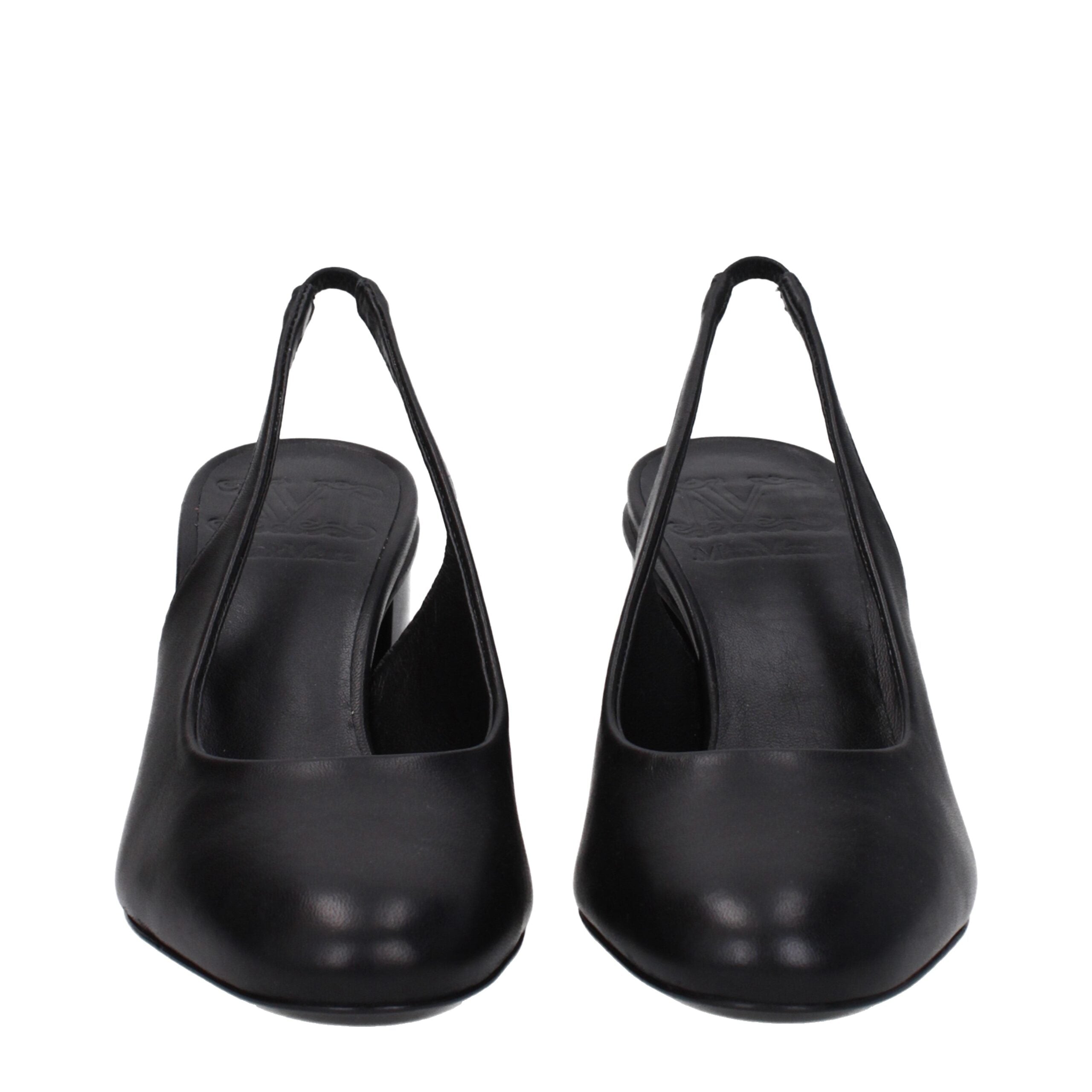 Max Mara Schwarze Leder Pumps mit hohem Absatz