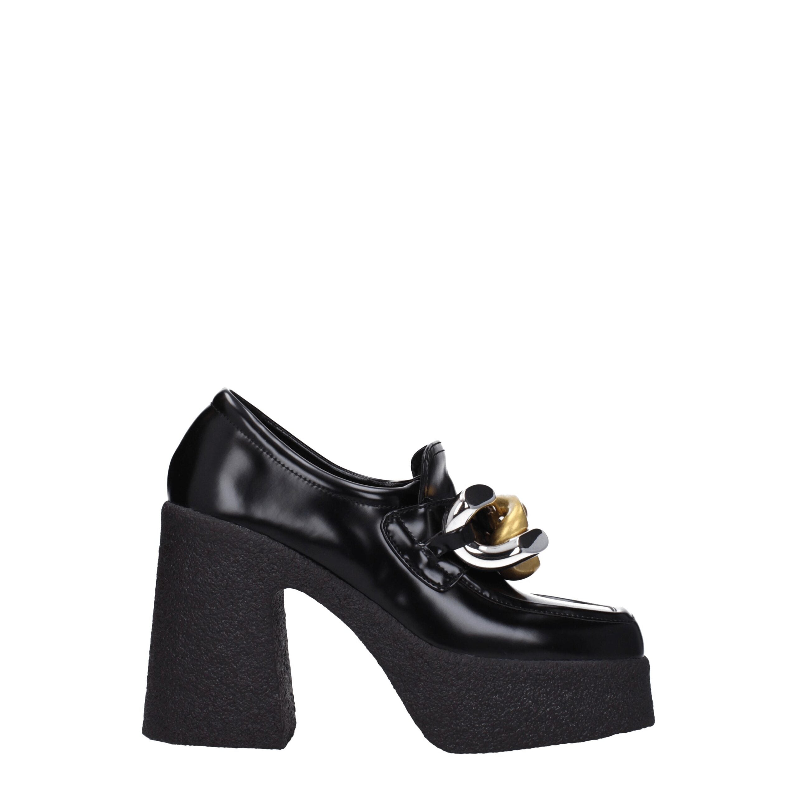 Stella McCartney Schwarze Leder Plateaulofers