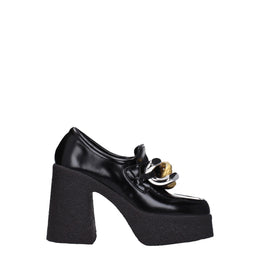 Stella McCartney Schwarze Leder Plateaulofers