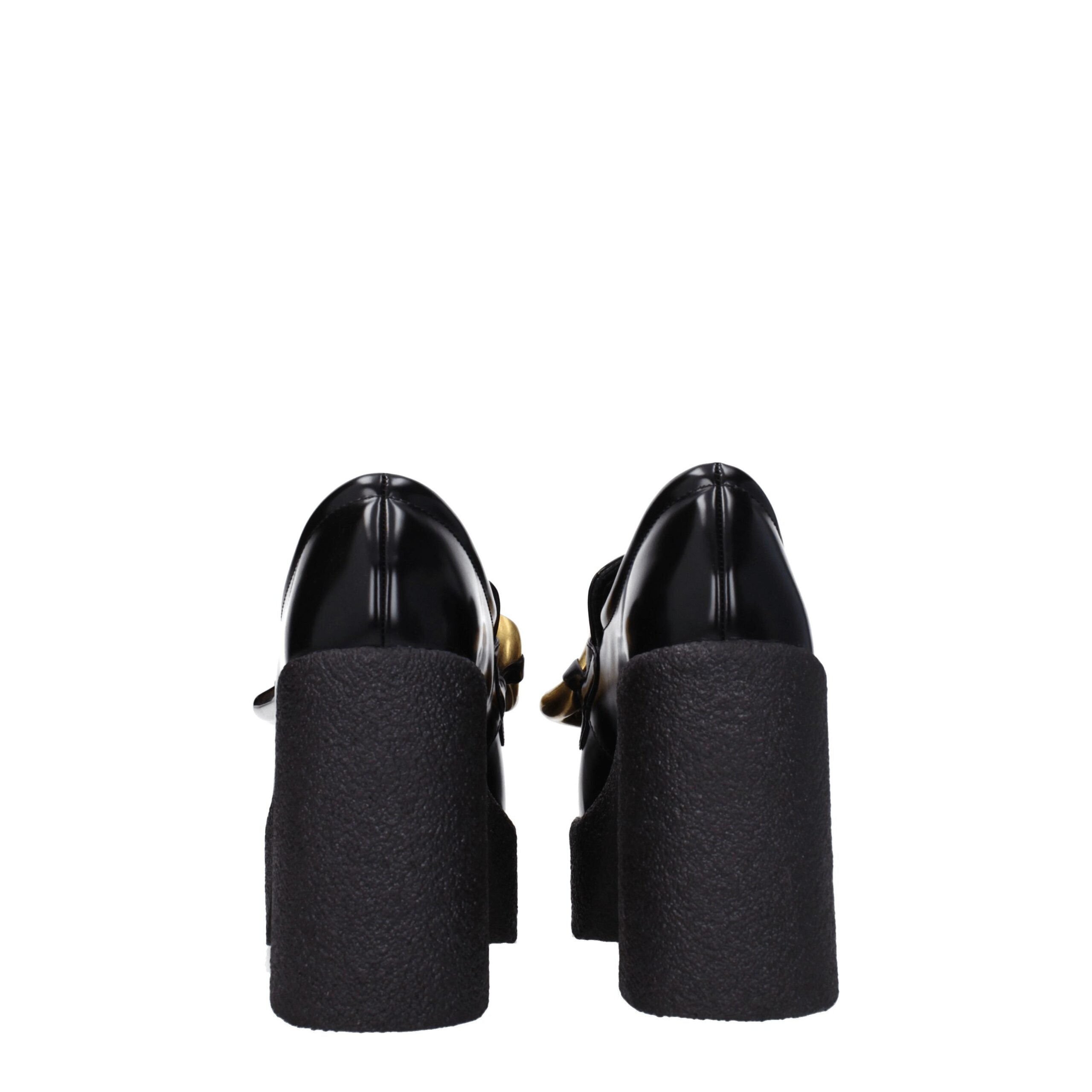 Stella McCartney Schwarze Leder Plateaulofers