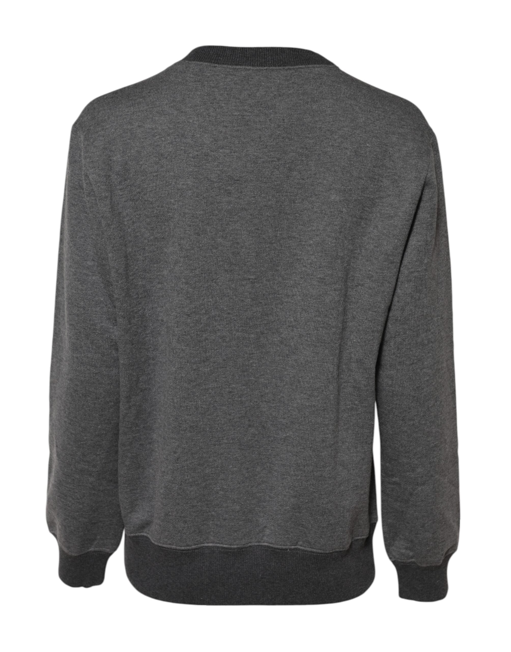 Dolce & Gabbana Grauer DG Logo-Pullover mit Stickerei