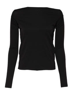 Dolce & Gabbana Schwarzer Wollpullover mit Rundhalsausschnitt und Shrug