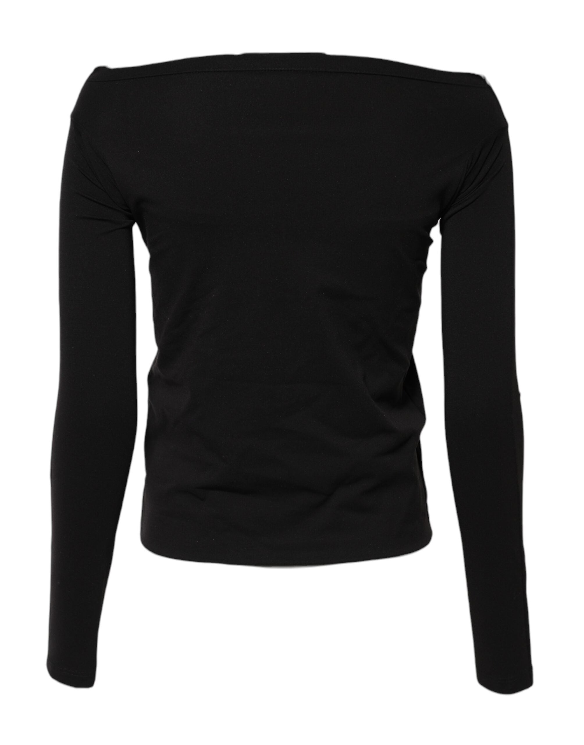 Dolce & Gabbana Schwarzer Wollpullover mit Rundhalsausschnitt und Shrug