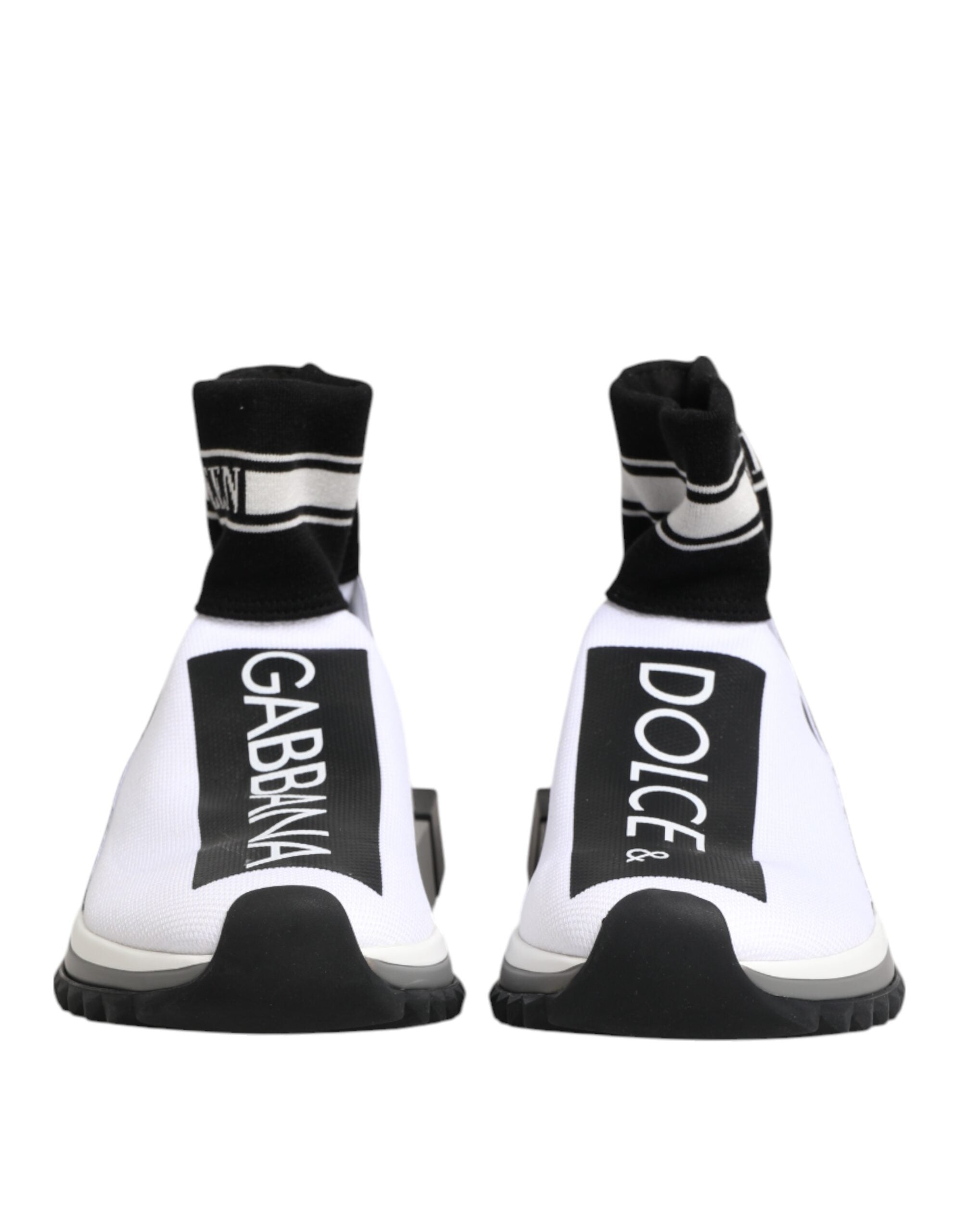 Dolce & Gabbana Weiß Schwarz Sorrento Socken Sneakers Schuhe