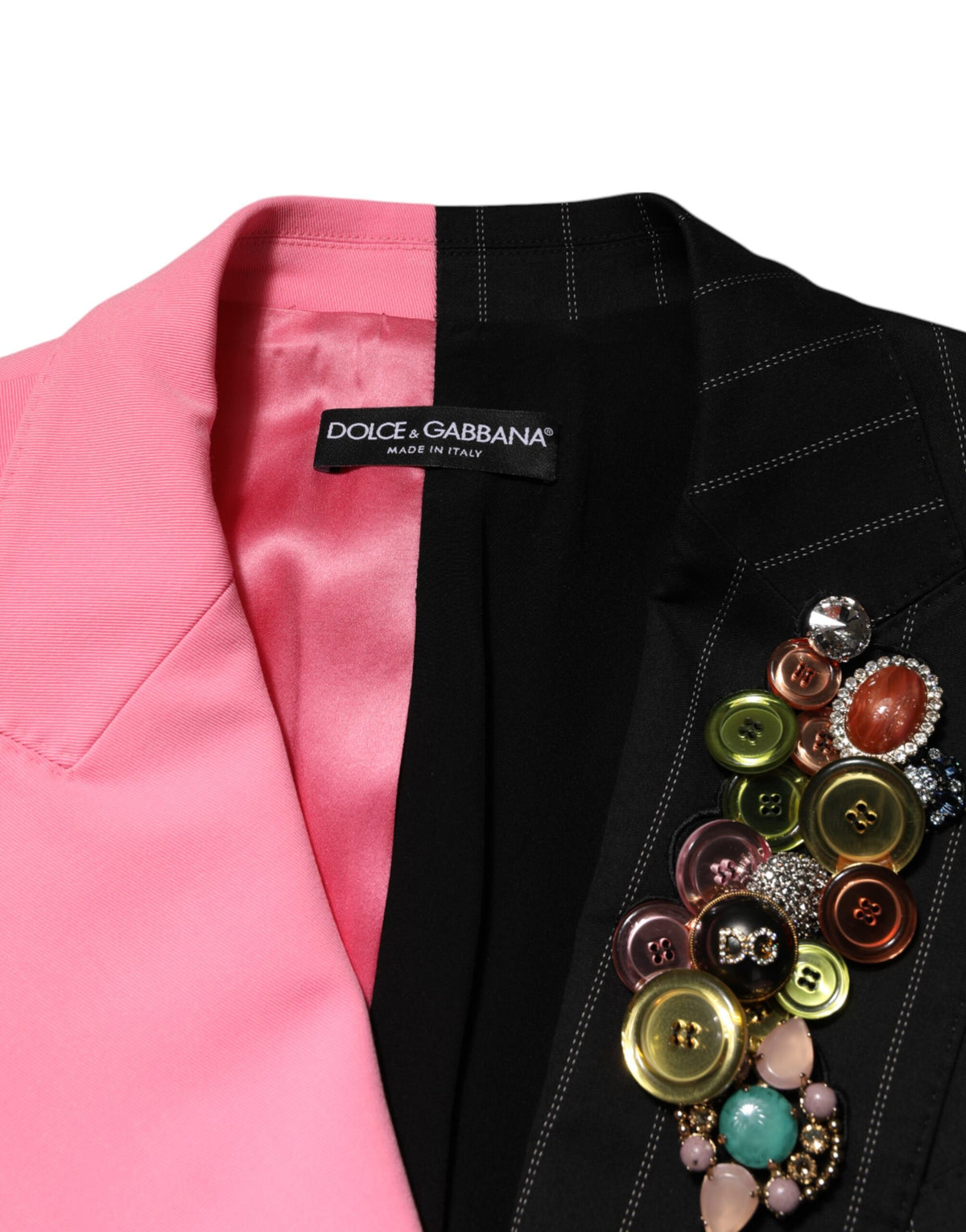 Dolce & Gabbana Multicolor Patchwork verschönerte Manteljacke