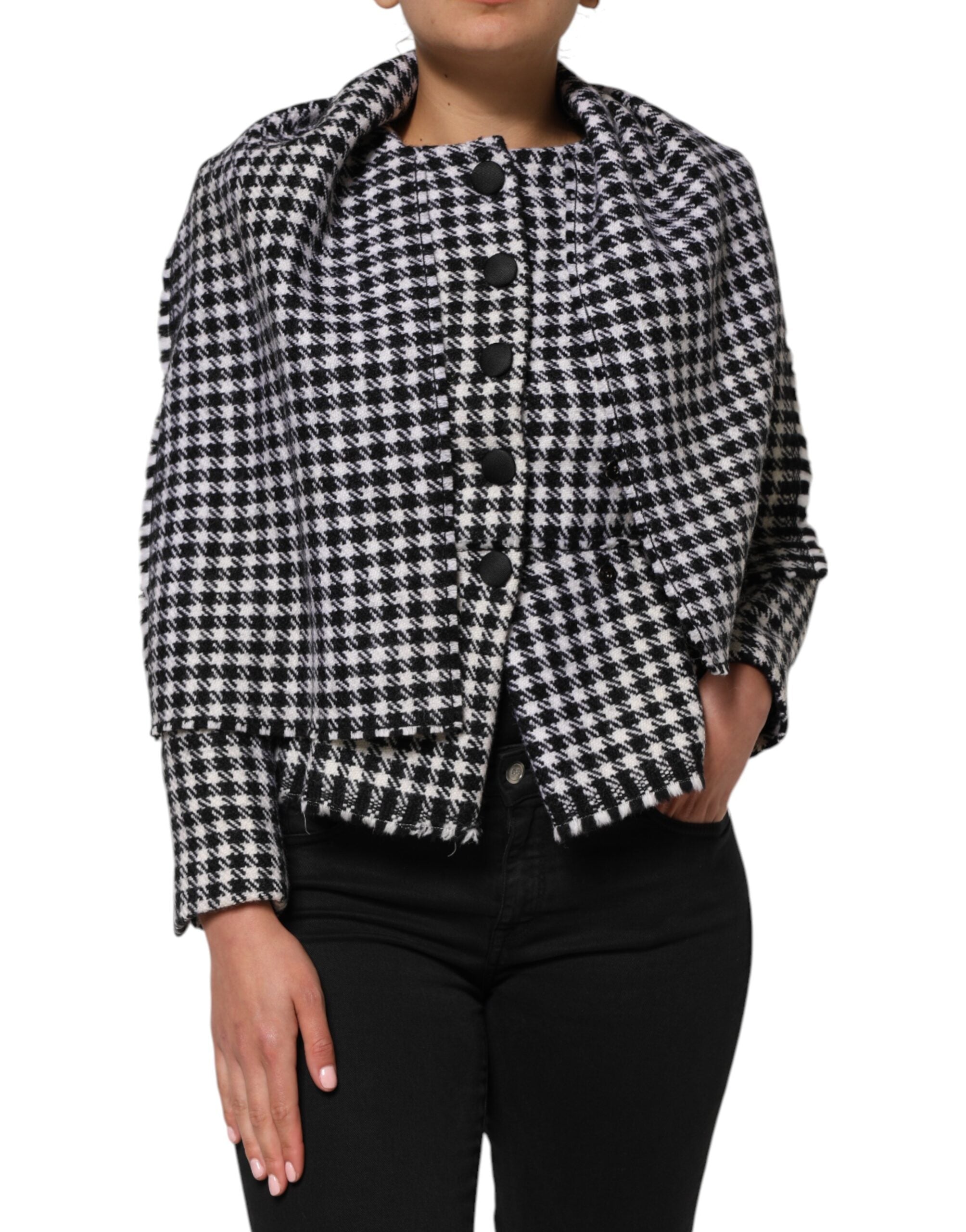 Dolce & Gabbana Monochrom gemusterte Jacke aus Wolle in mehreren Farben