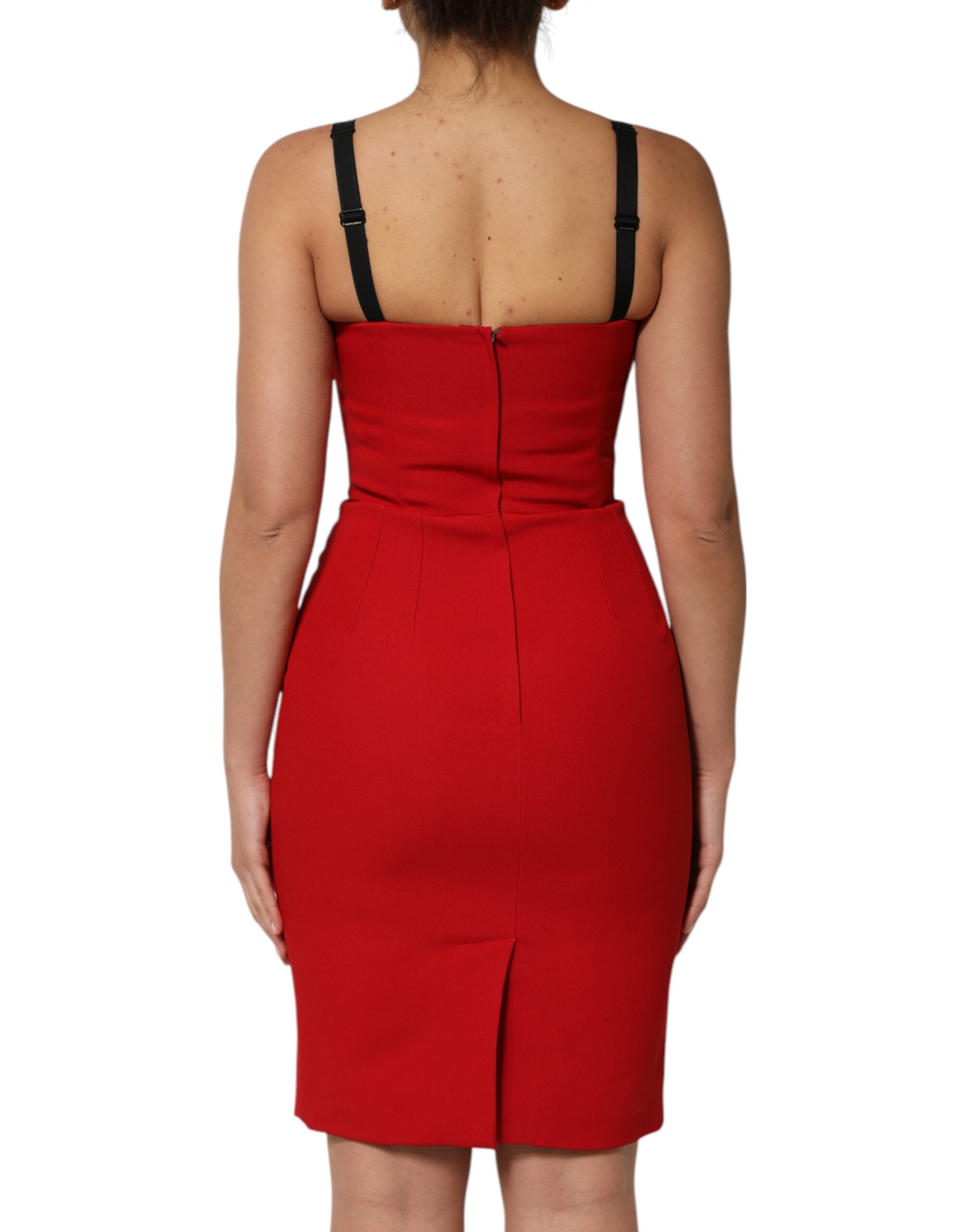 Dolce & Gabbana Rotes Stretch Bodycon Etuikleid knielang