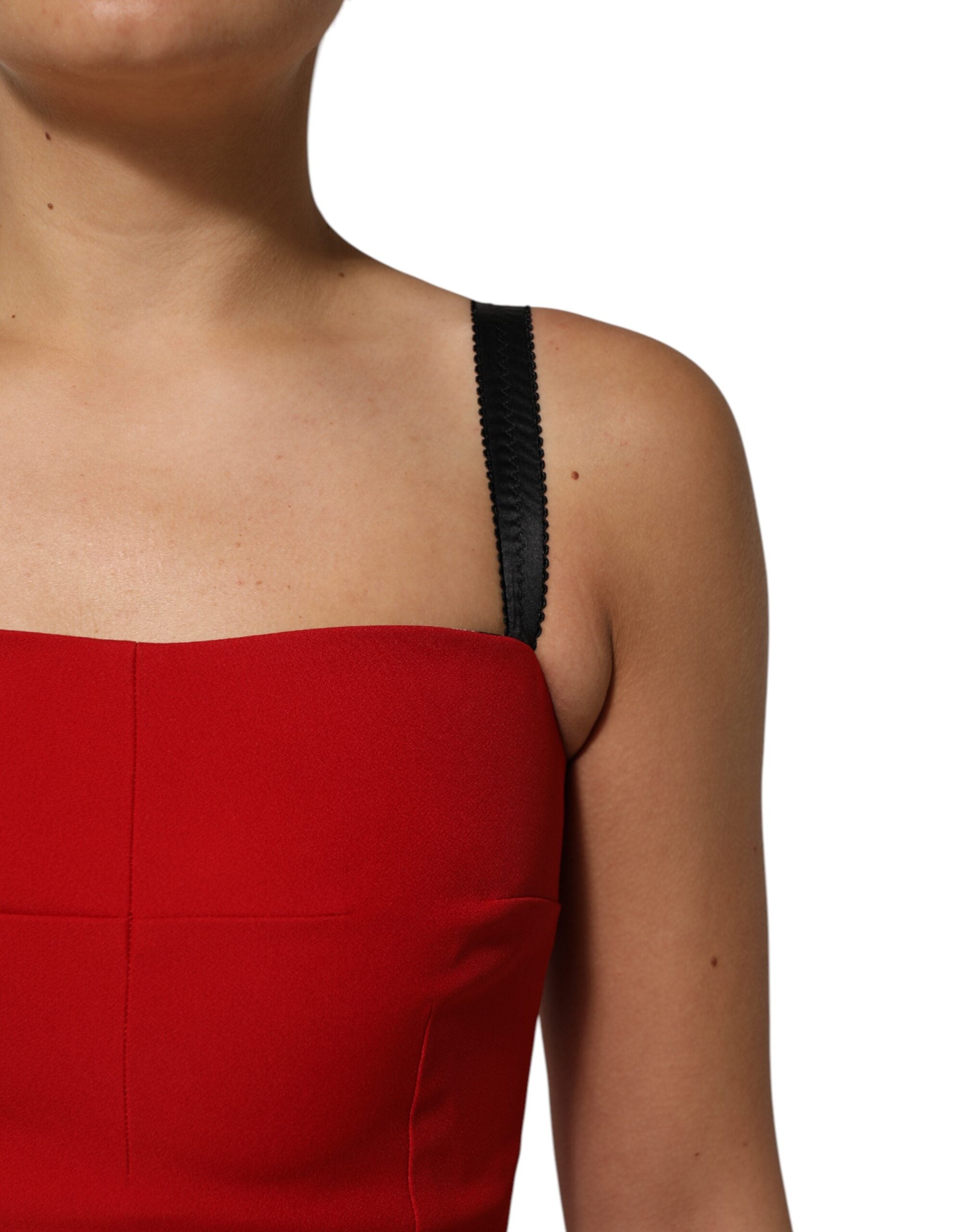 Dolce & Gabbana Rotes Stretch Bodycon Etuikleid knielang