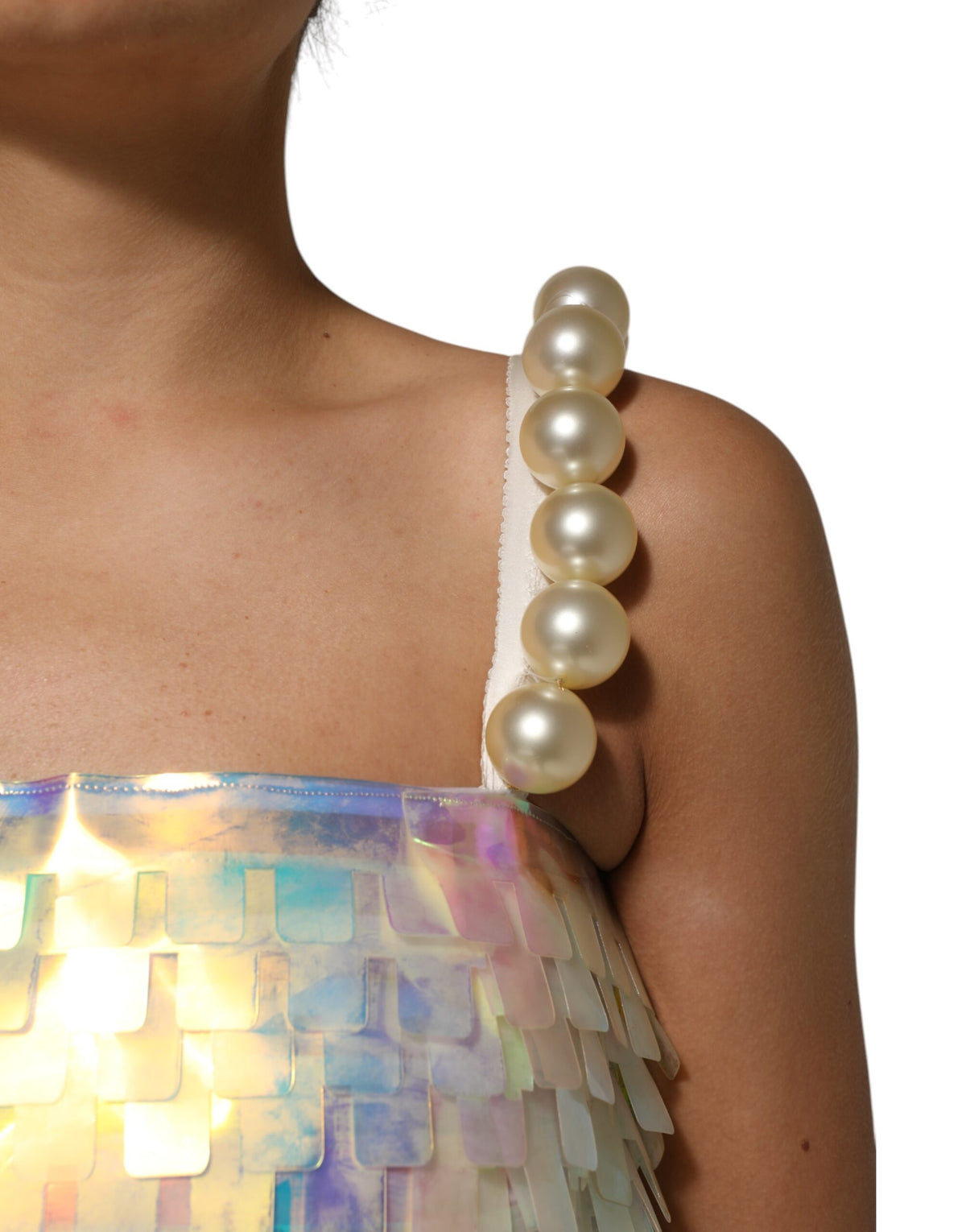 Dolce & Gabbana Multicolor Pailletten-Hologramm-Minikleid