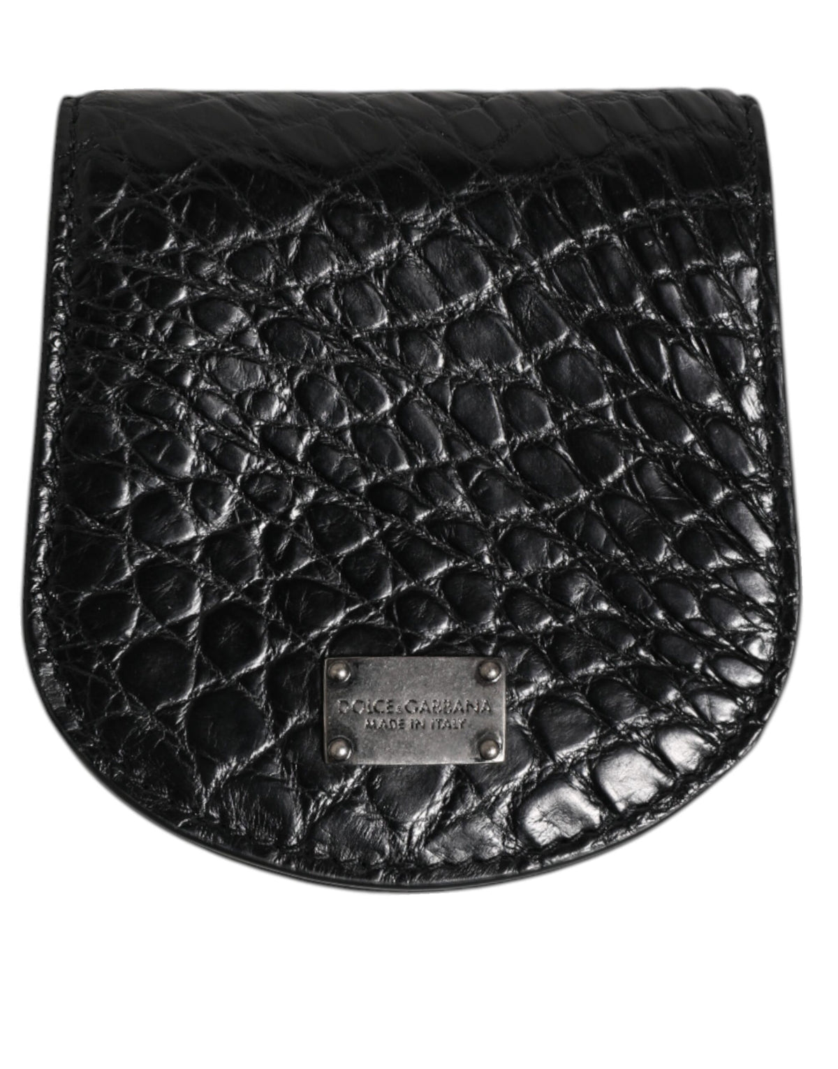 Dolce & Gabbana Schwarz Exotische Haut Münze Kondom Fall Halter Tasche Brieftasche
