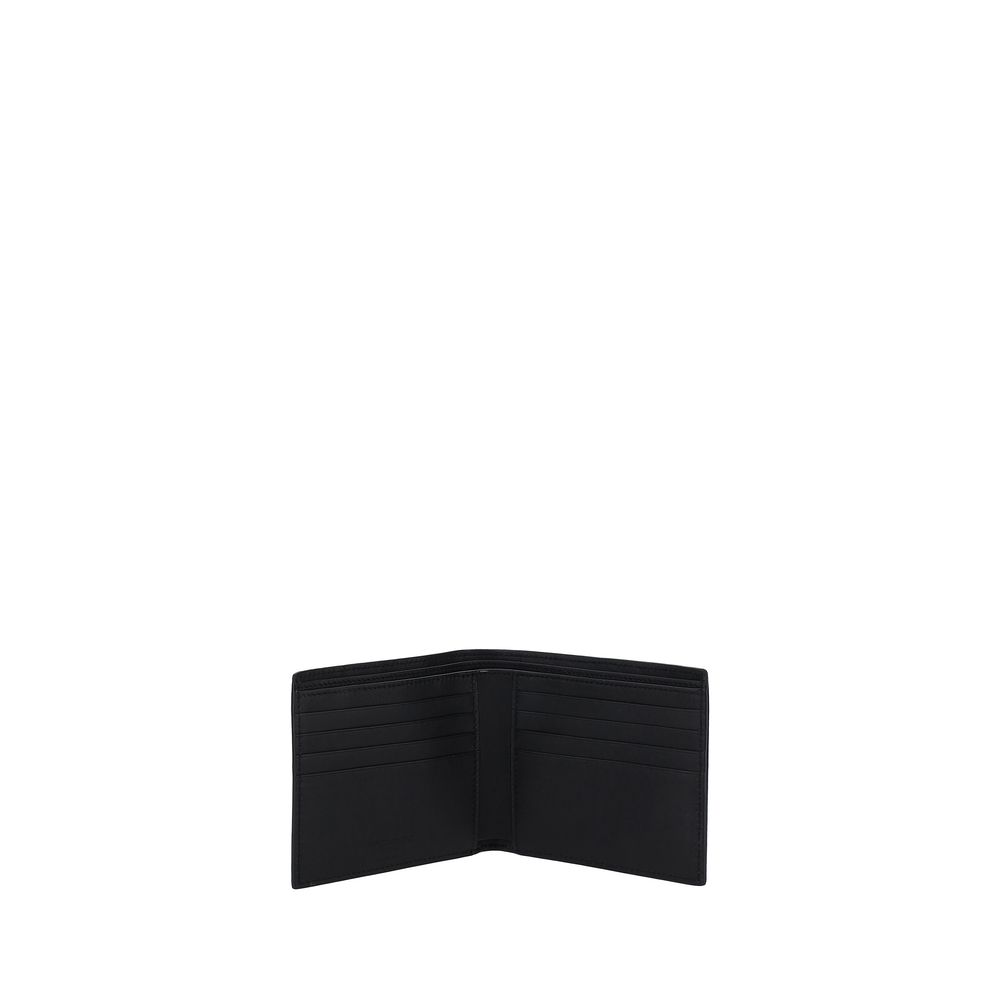 Saint Laurent Schwarzes Kalbsleder Bos Taurus Portemonnaie