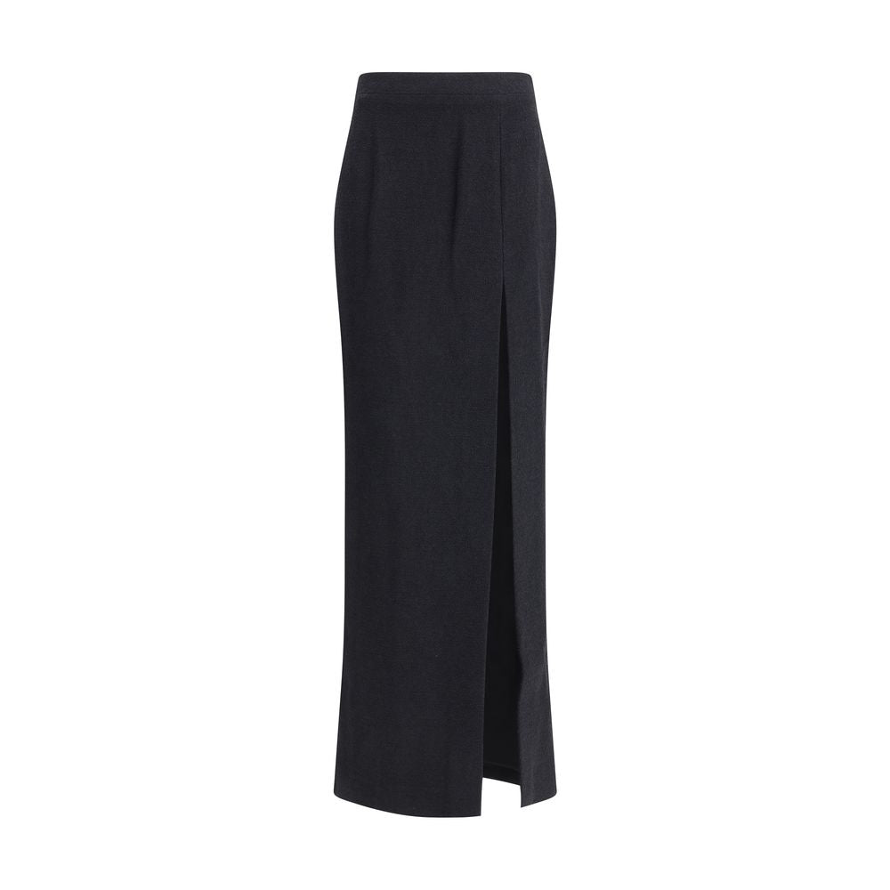 Alessandra Rich Schwarzer Wollrock aus Fleece