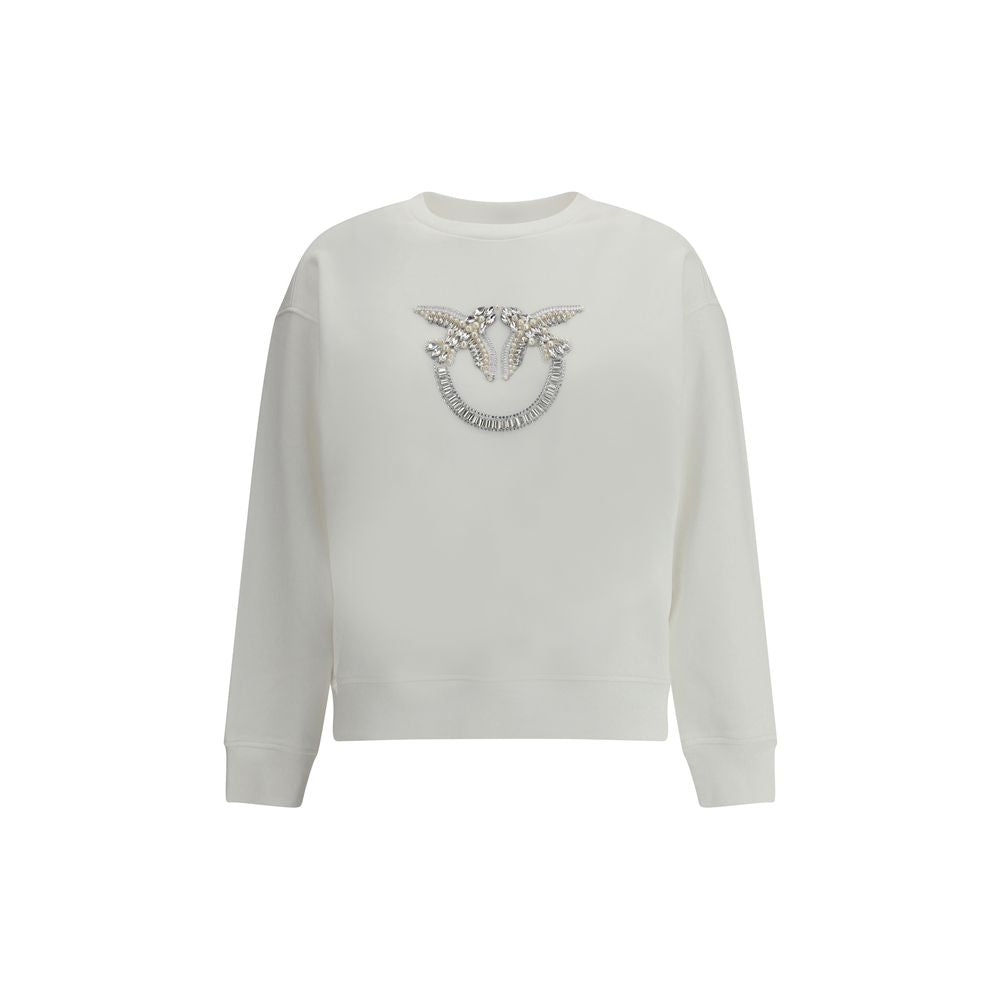 PINKO Weißes Baumwoll-Sweatshirt