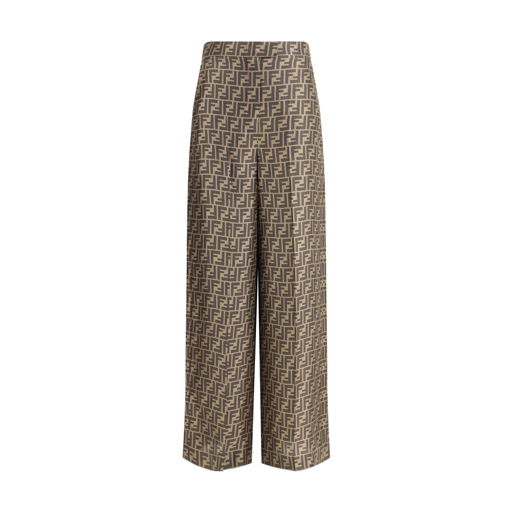 Fendi Braune Seidenhose Lässig