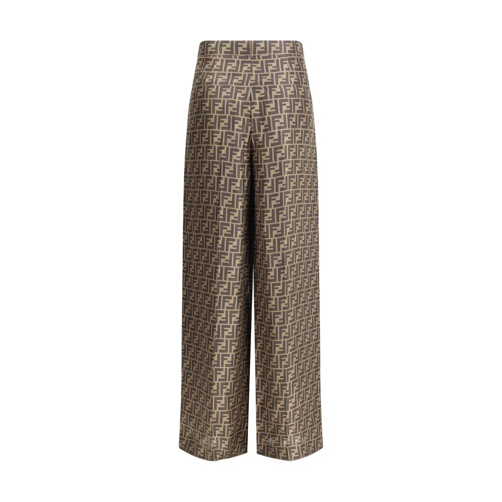Fendi Braune Seidenhose Lässig