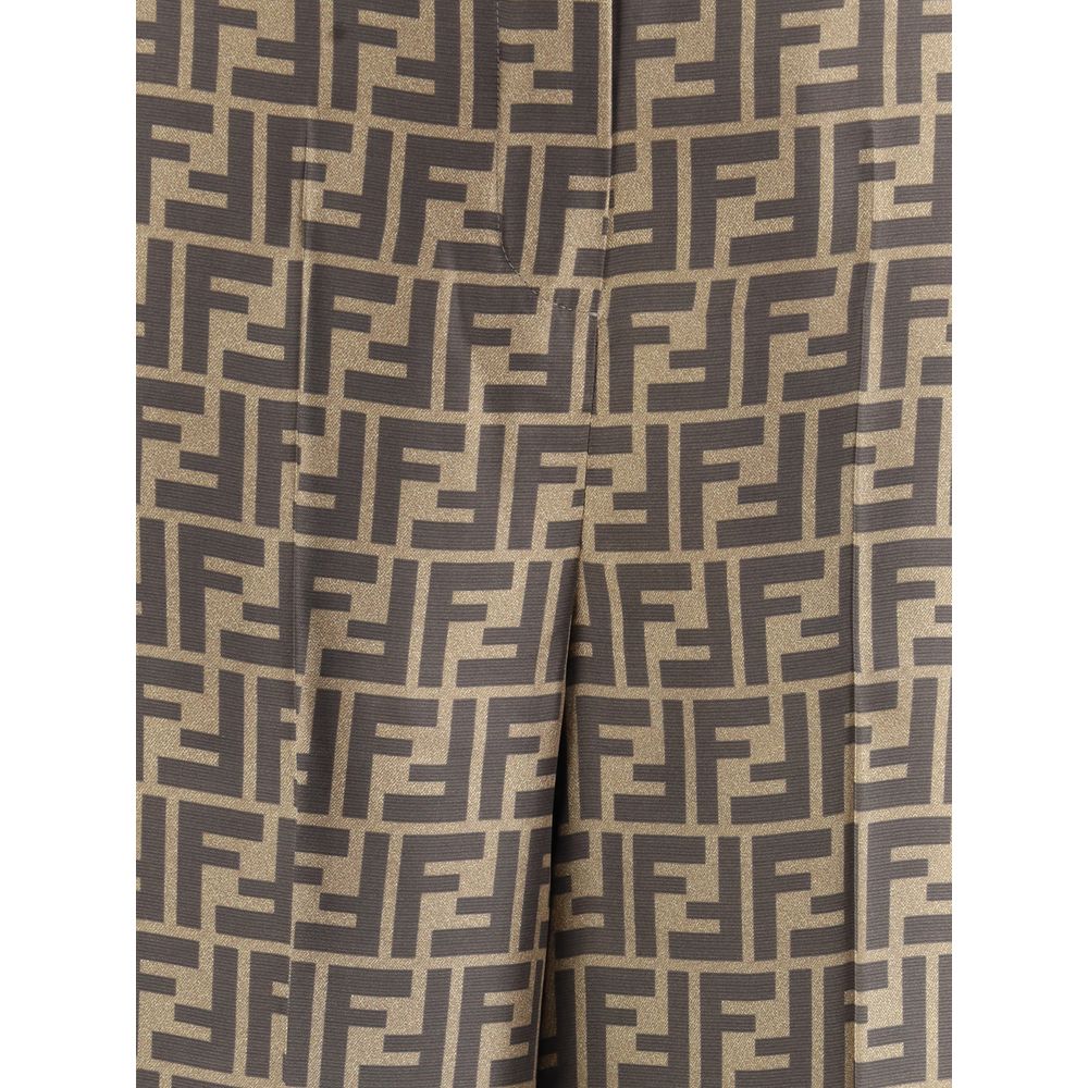 Fendi Braune Seidenhose Lässig