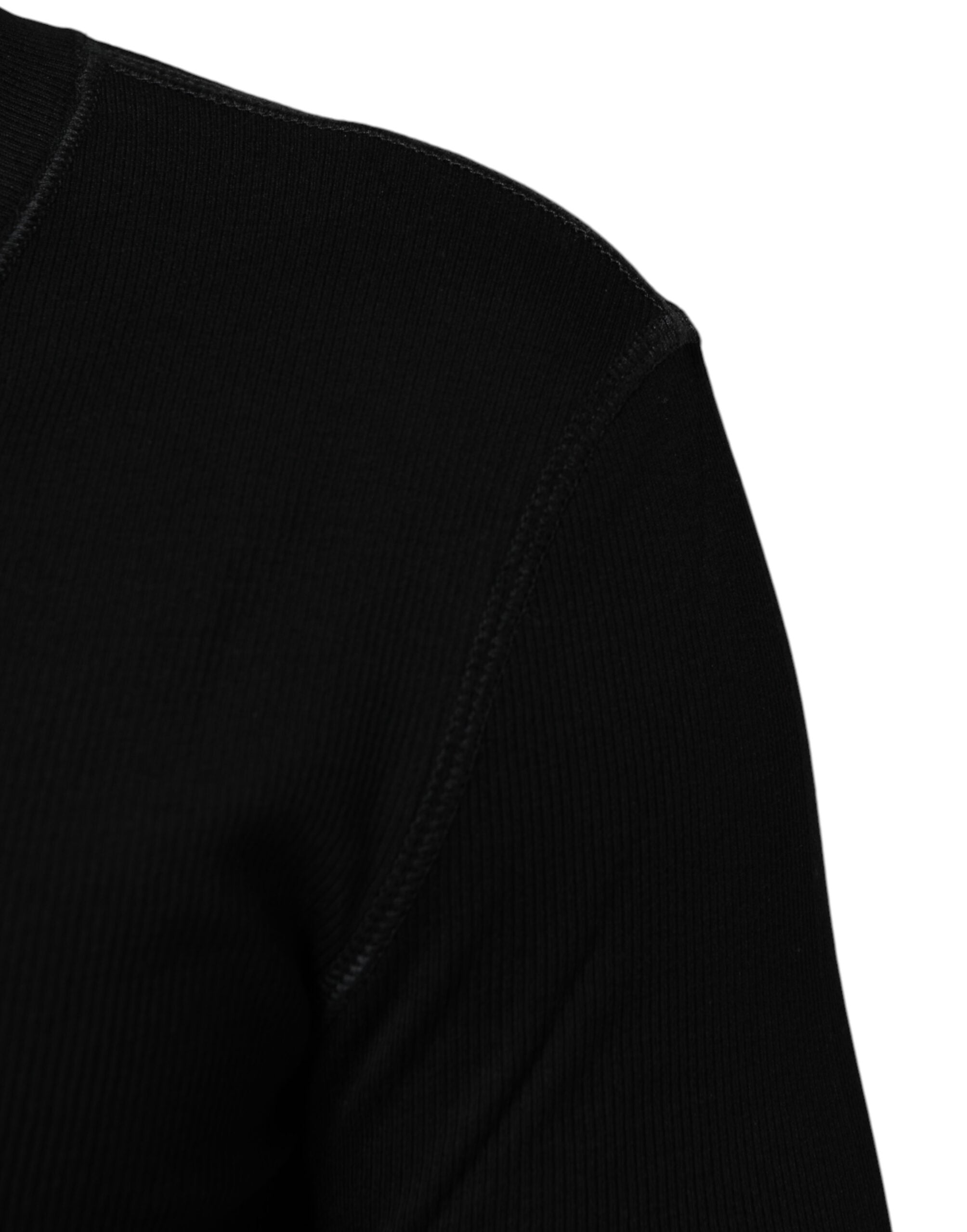 Dolce & Gabbana Schwarzer Baumwoll-Cardigan mit Knopfleiste für Männer