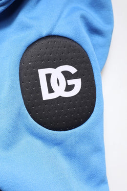 Dolce & Gabbana Blaue Baumwolle mit Kapuze Männer Sportswear Einheitsgröße Weste