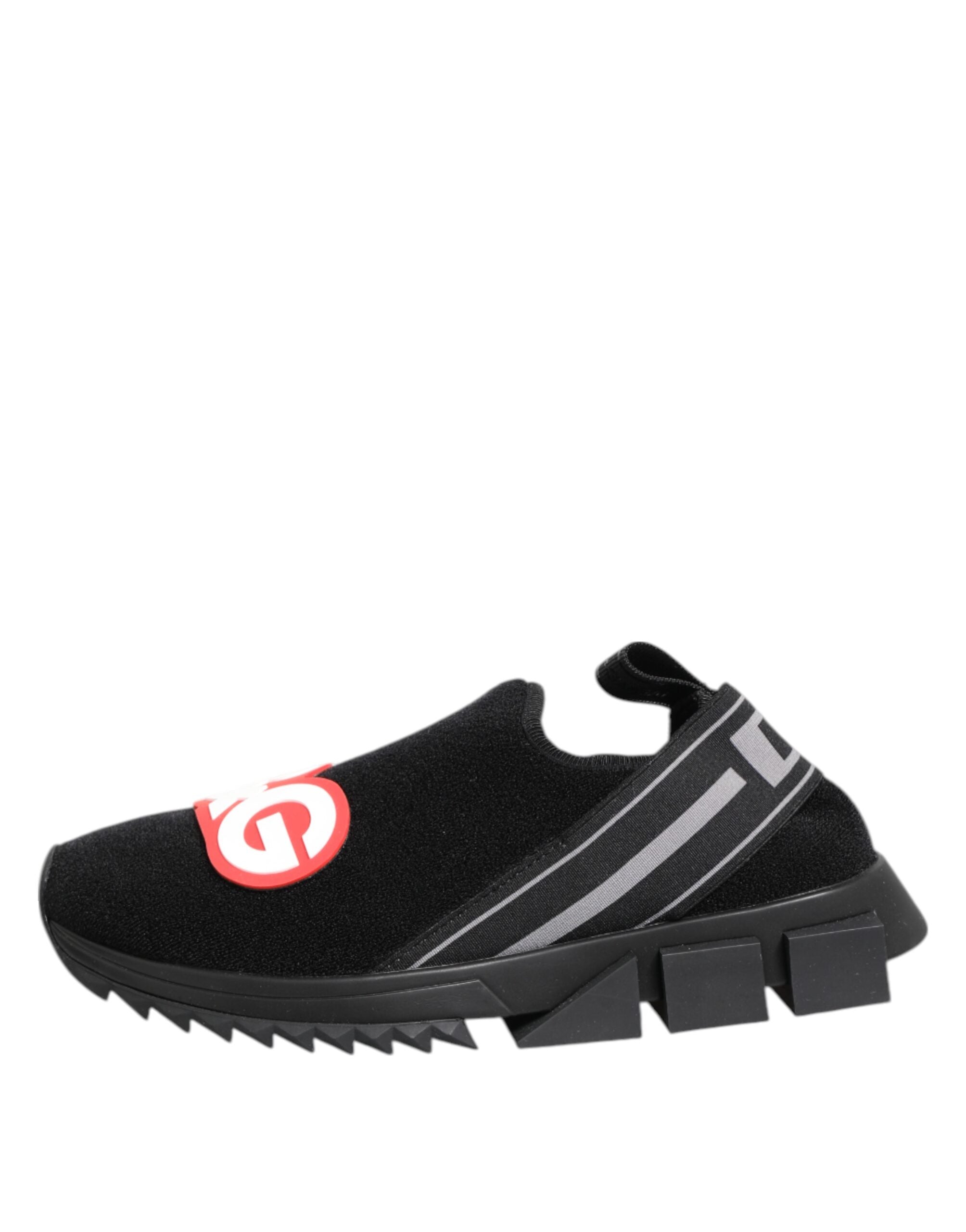 Dolce & Gabbana Schwarz Grau Slip On Sorrento Sneakers Schuhe