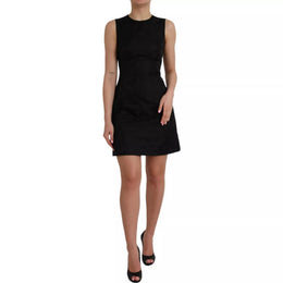 Dolce & Gabbana Schwarzes ärmelloses Bodycon-Minikleid in A-Linie