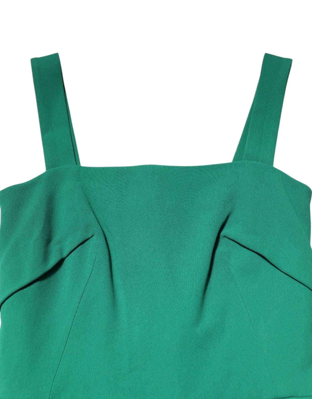Dolce & Gabbana Dunkelgrünes ärmelloses Bodycon-Kleid aus Rayon