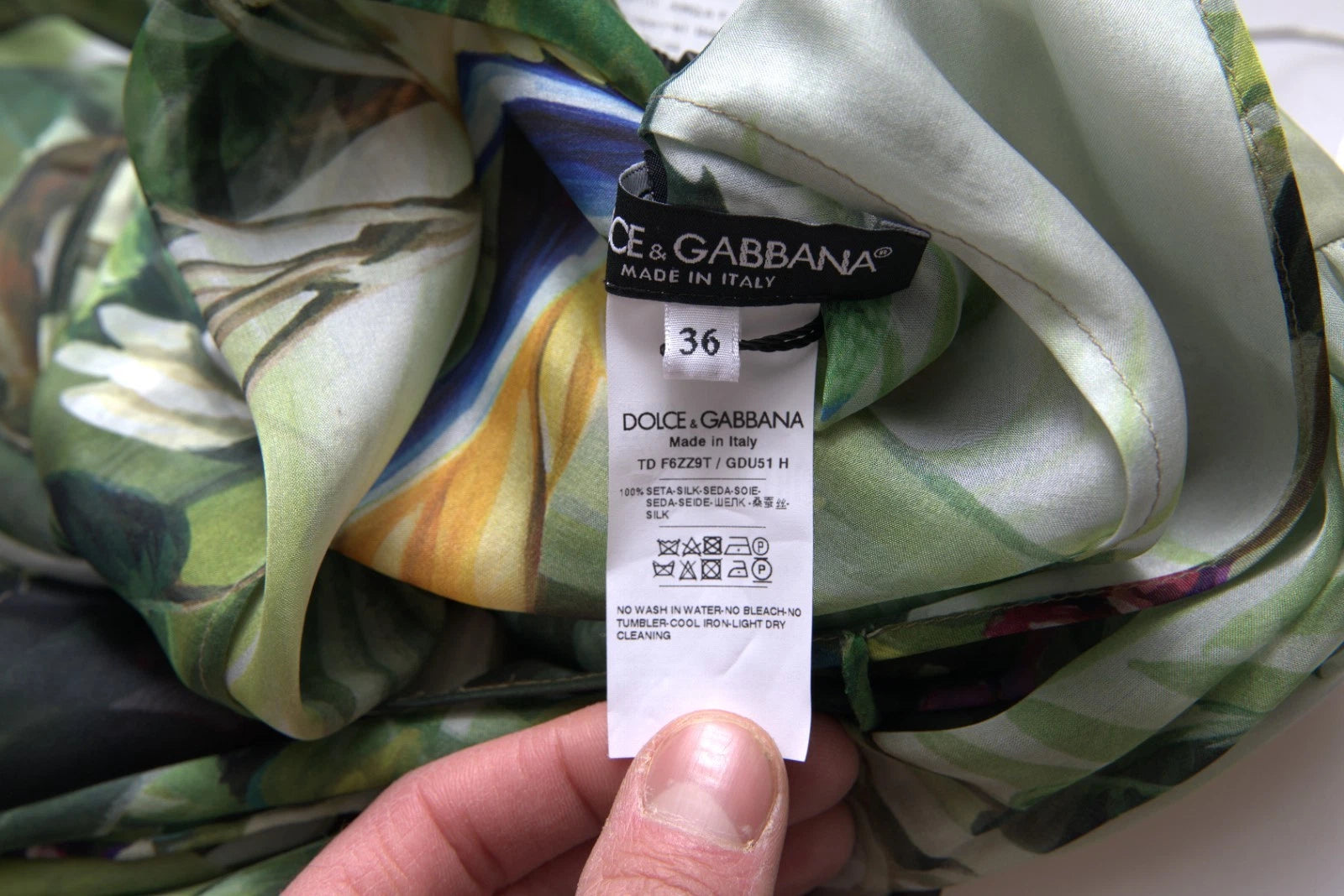 Dolce & Gabbana Multicolor Seide Dschungel Print Damen Maxikleid