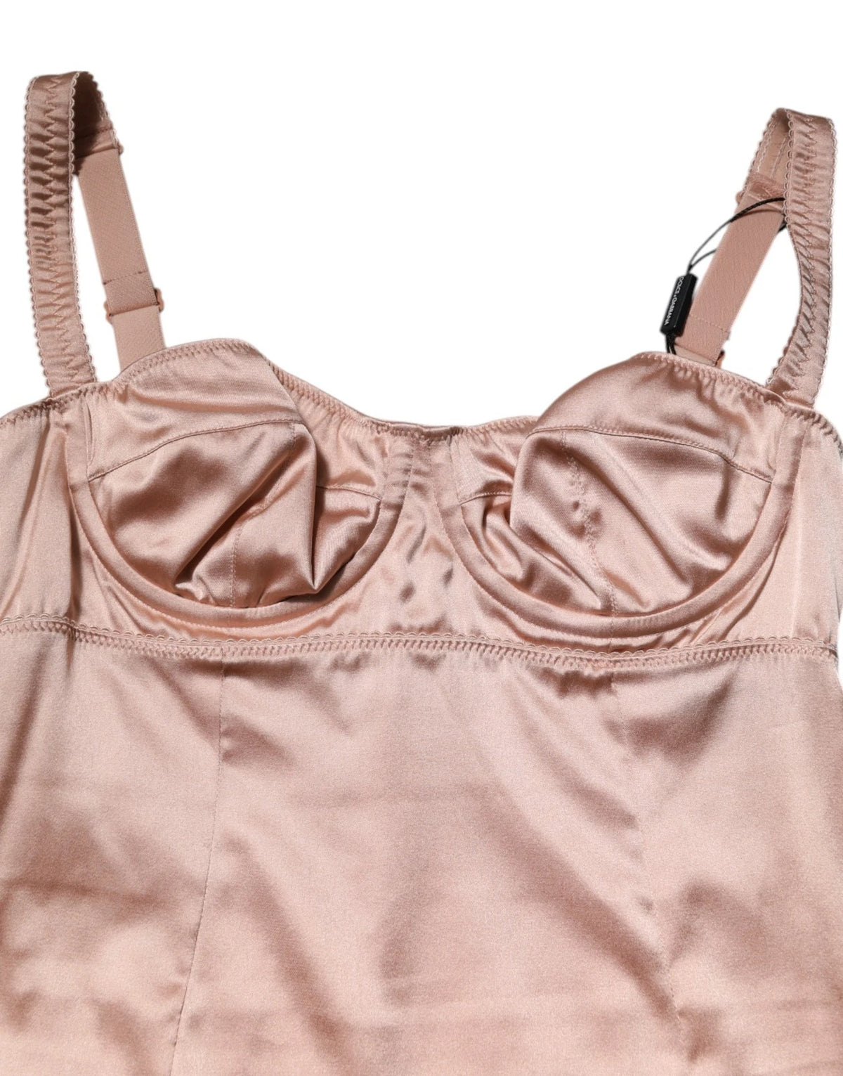 Dolce & Gabbana Rosafarbenes Seiden-Satin-Bustier Midi-Bodycon-Kleid
