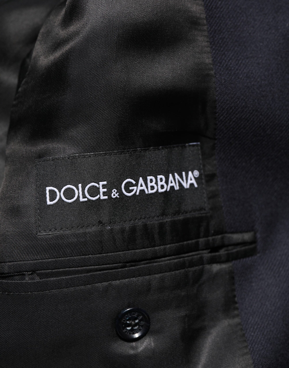 Dolce & Gabbana Dunkelblau Wolle Männer Jacke Mantel Blazer Anzug