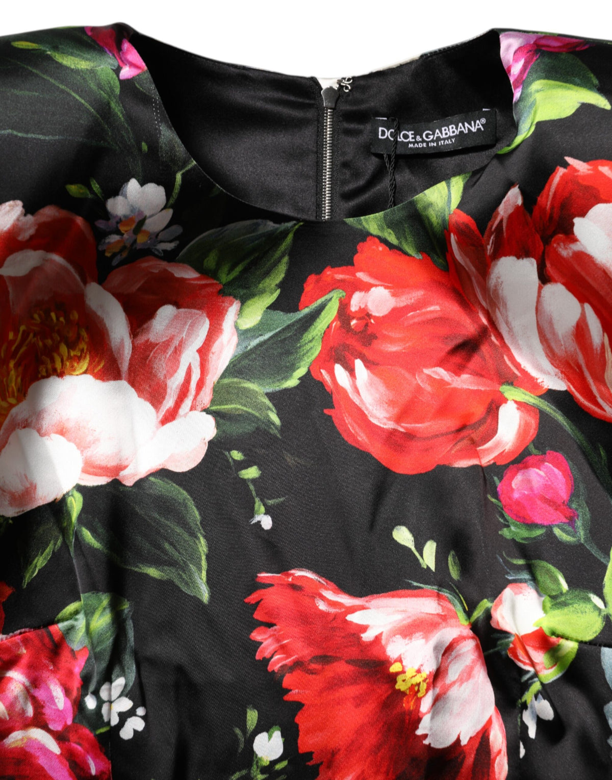 Dolce & Gabbana Schwarzes geblümtes Fiori Pittorici Mini-Bodycon-Kleid