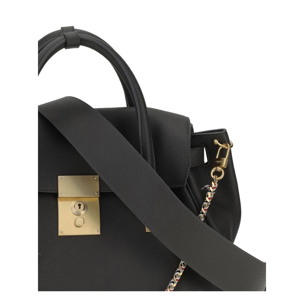 Thom Browne Graue Kalbsleder Bos Taurus Schultertasche