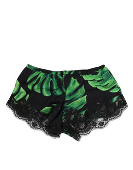 Dolce & Gabbana Schwarz Grün Tropical Print Lace Unterwäsche