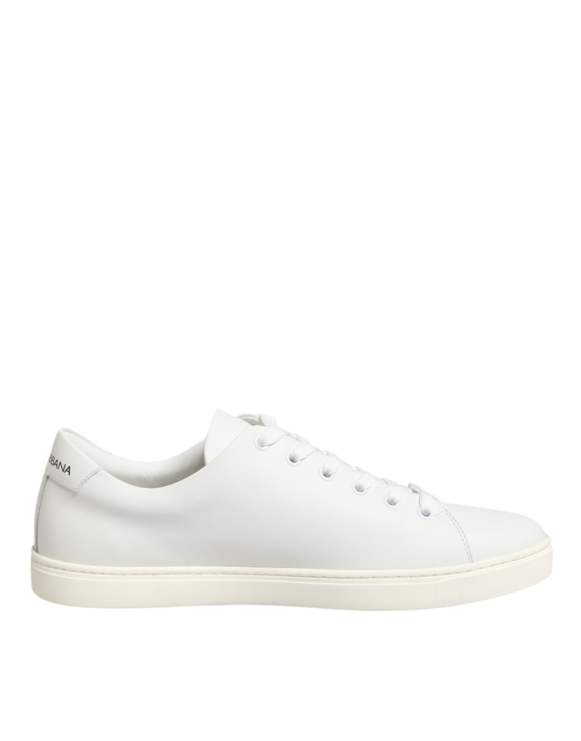 Dolce & Gabbana Weiße Leder Sneakers mit Sacred Heart Patch