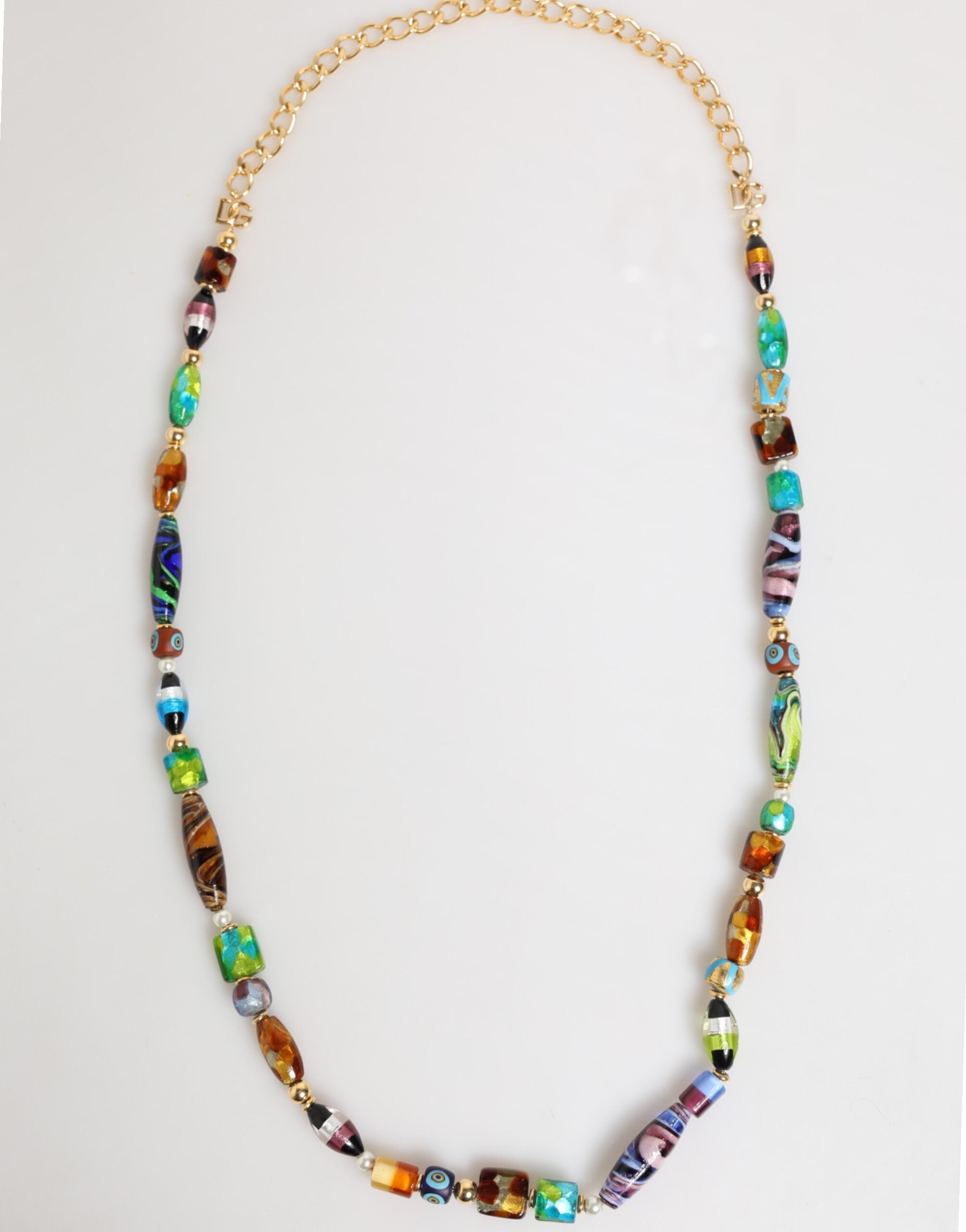Dolce & Gabbana Multicolor Muranoglasperlen Messing Frauen Schmuck Halskette