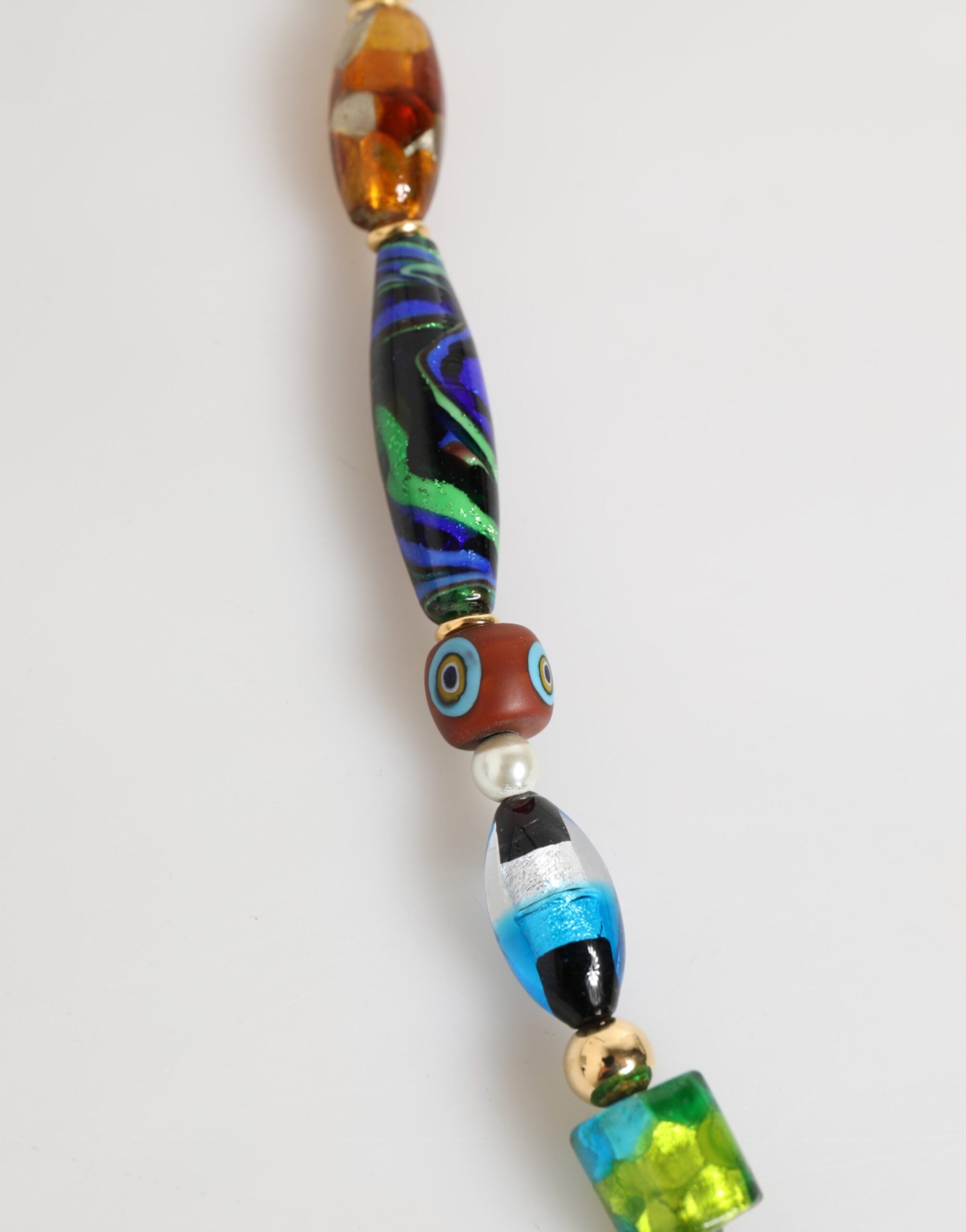 Dolce & Gabbana Multicolor Muranoglasperlen Messing Frauen Schmuck Halskette