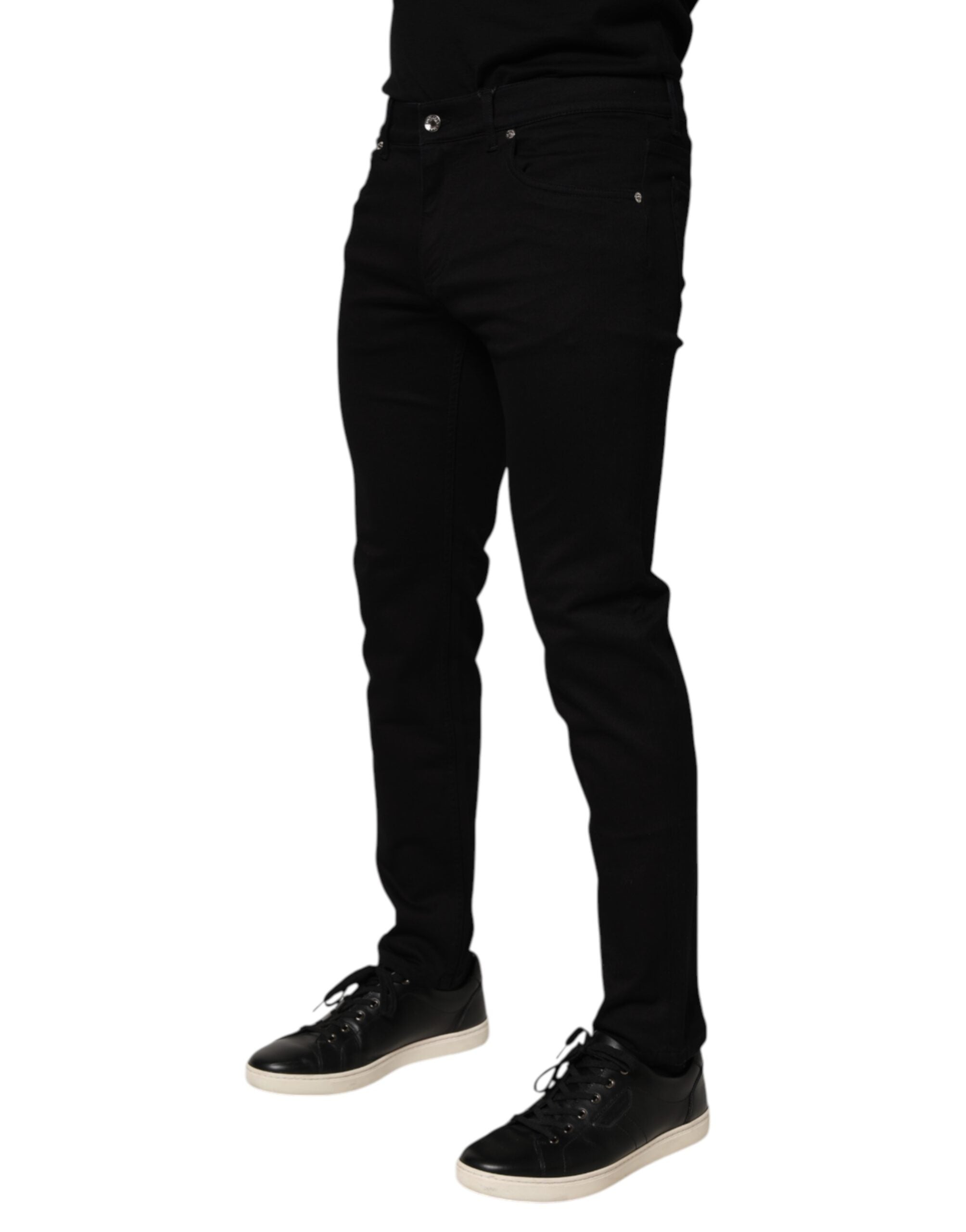 Dolce & Gabbana Schwarze Skinny-Hosen für Männer aus einer Baumwollmischung