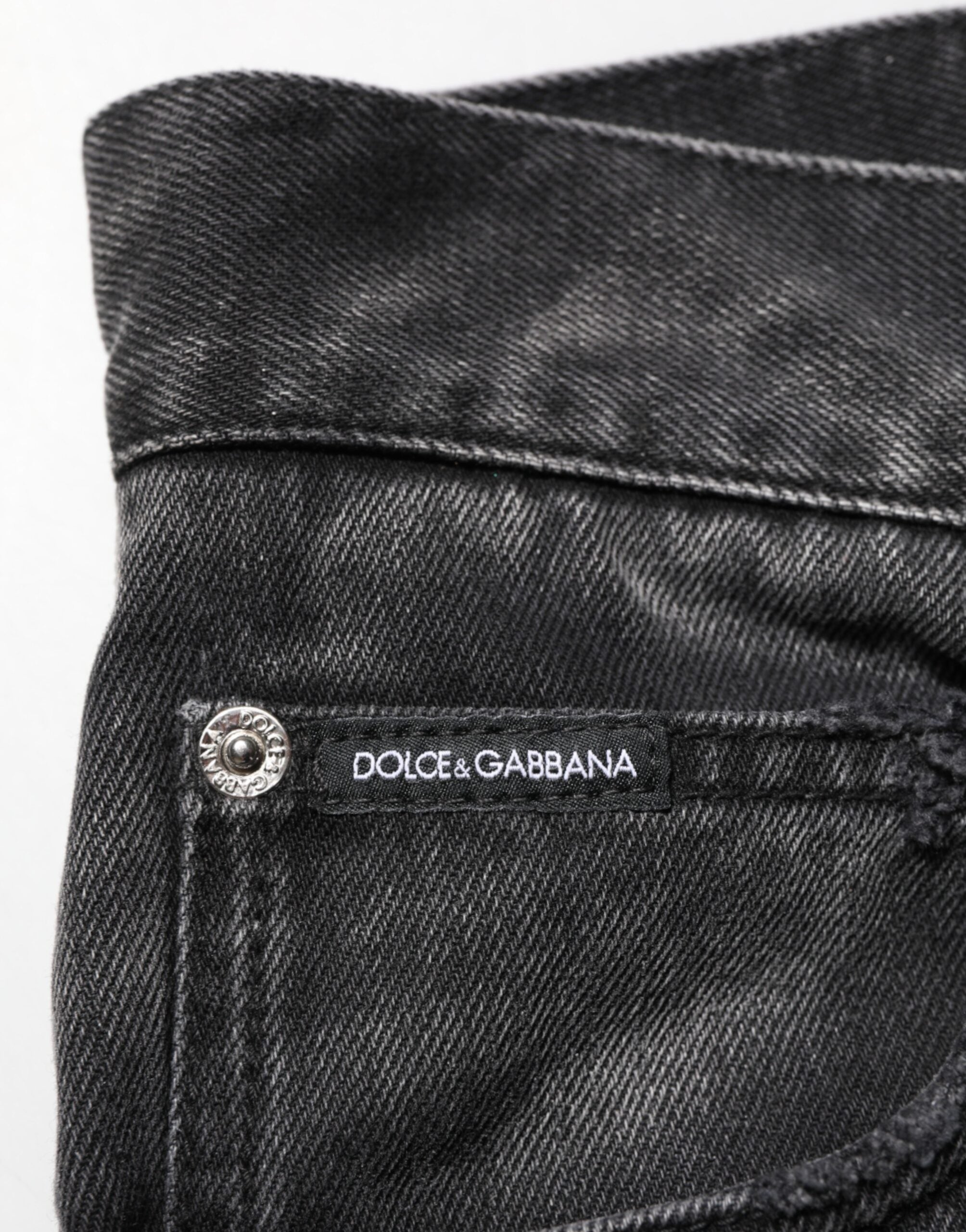 Dolce & Gabbana Schwarz marmorierte Effekt Straight Men Denim Jeans