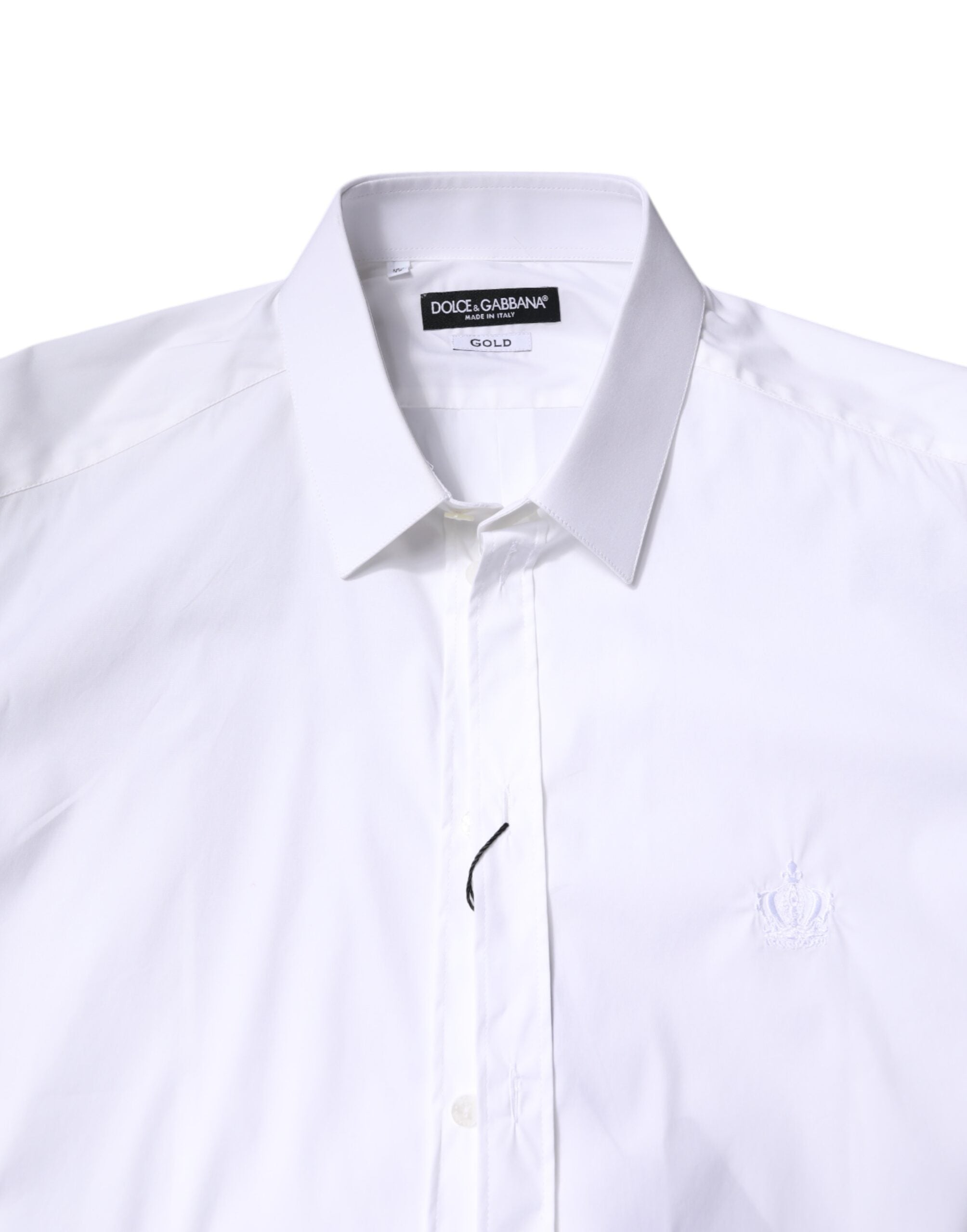 Dolce & Gabbana Weißes Hemd aus Baumwolle mit Kragen GOLD FormalDress