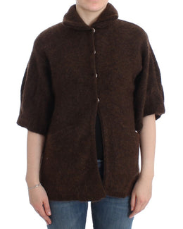 Cavalli Braune Strickjacke aus Mohair