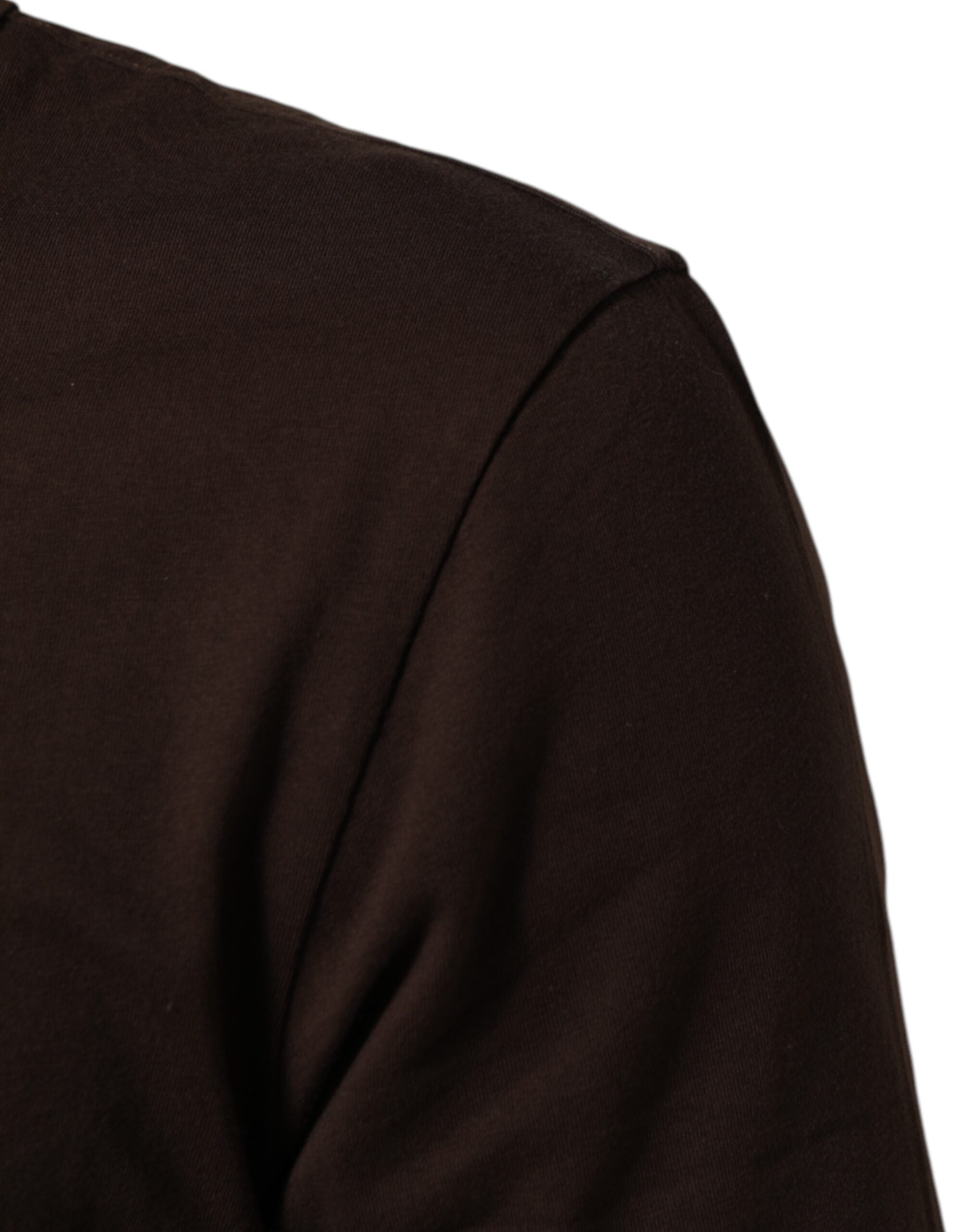 Dolce & Gabbana Braunes Münz-Lorbeer-T-Shirt mit Rundhalsausschnitt für Männer
