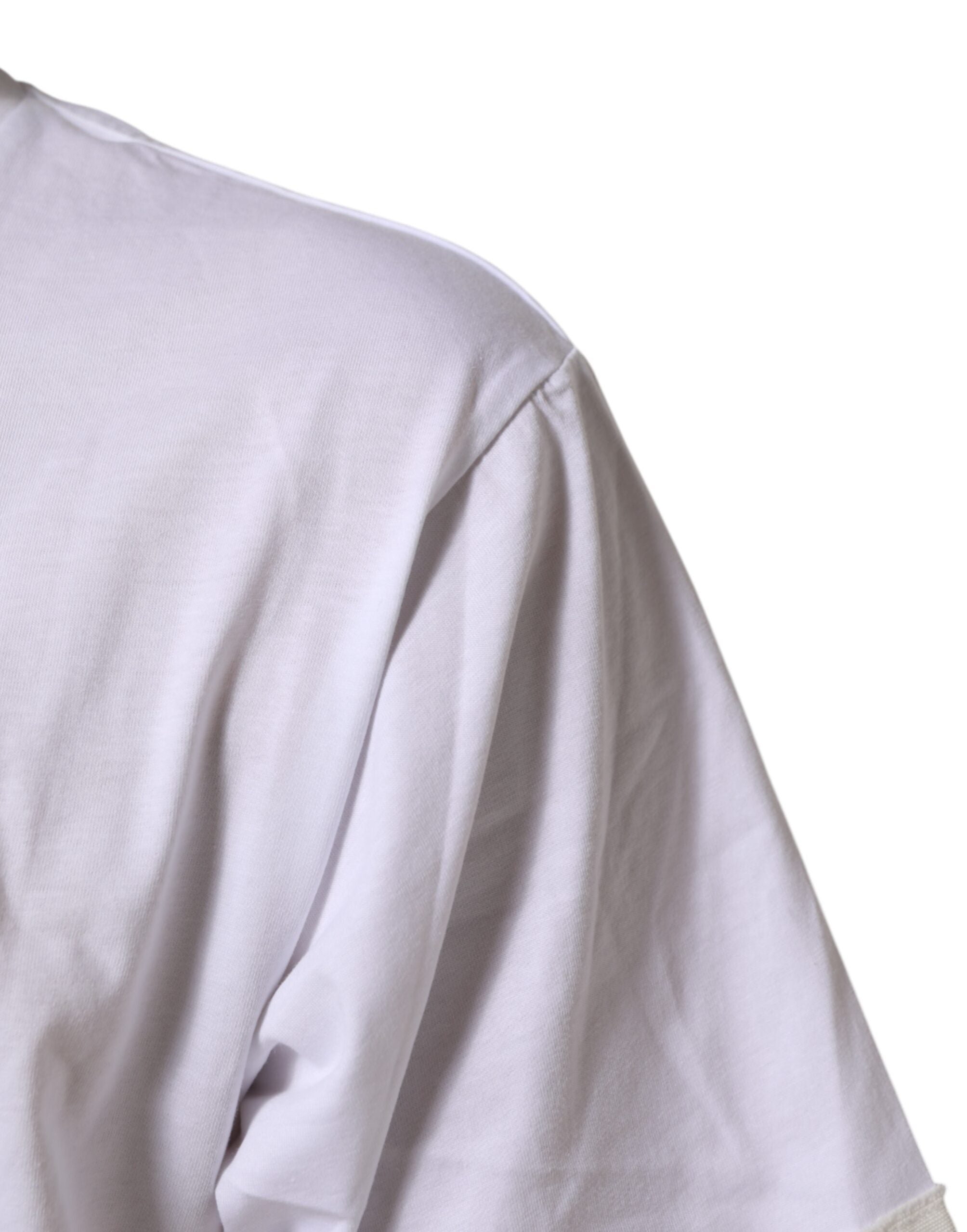 Dolce & Gabbana Weißes Baumwoll-T-Shirt mit Grafikdruck und Rundhalsausschnitt