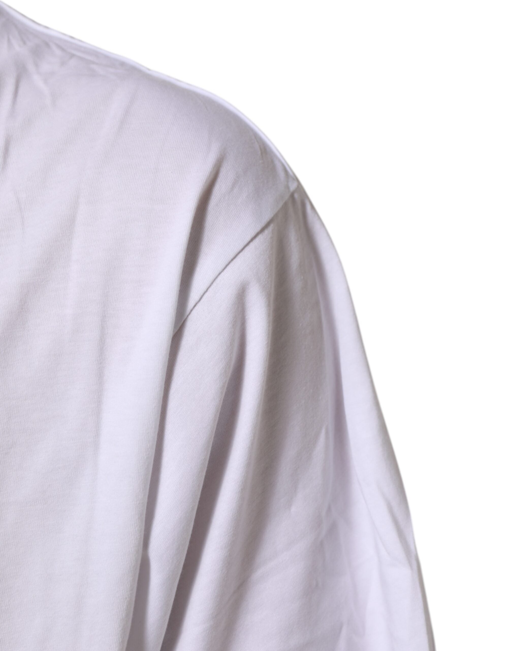 Dolce & Gabbana Weißes Baumwoll-T-Shirt mit Grafikdruck und Rundhalsausschnitt