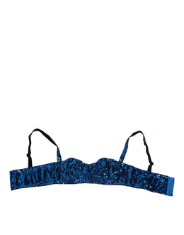 Dolce & Gabbana Blauer paillettenbesetzter Balconnet-BH Unterwäsche
