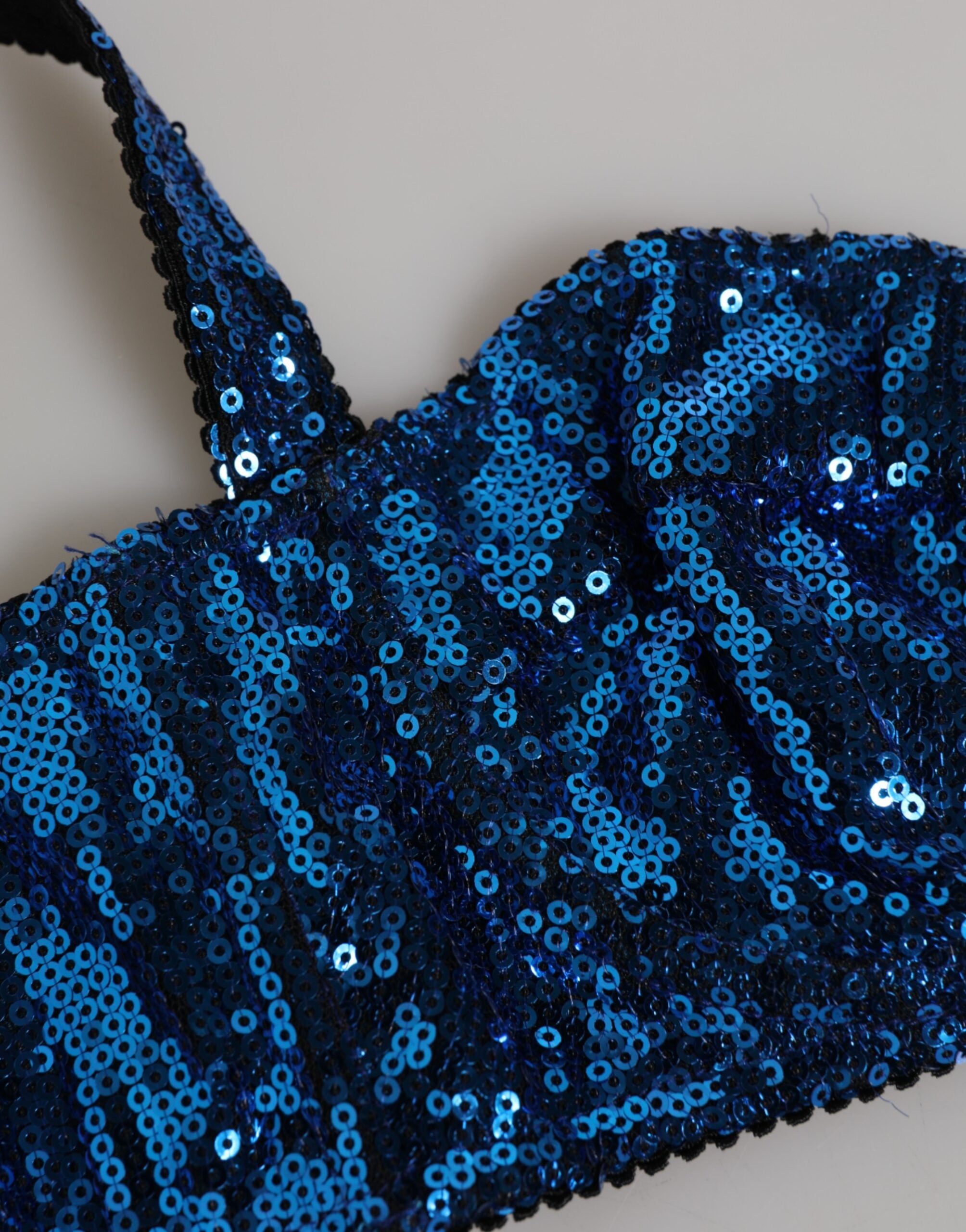 Dolce & Gabbana Blauer paillettenbesetzter Balconnet-BH Unterwäsche