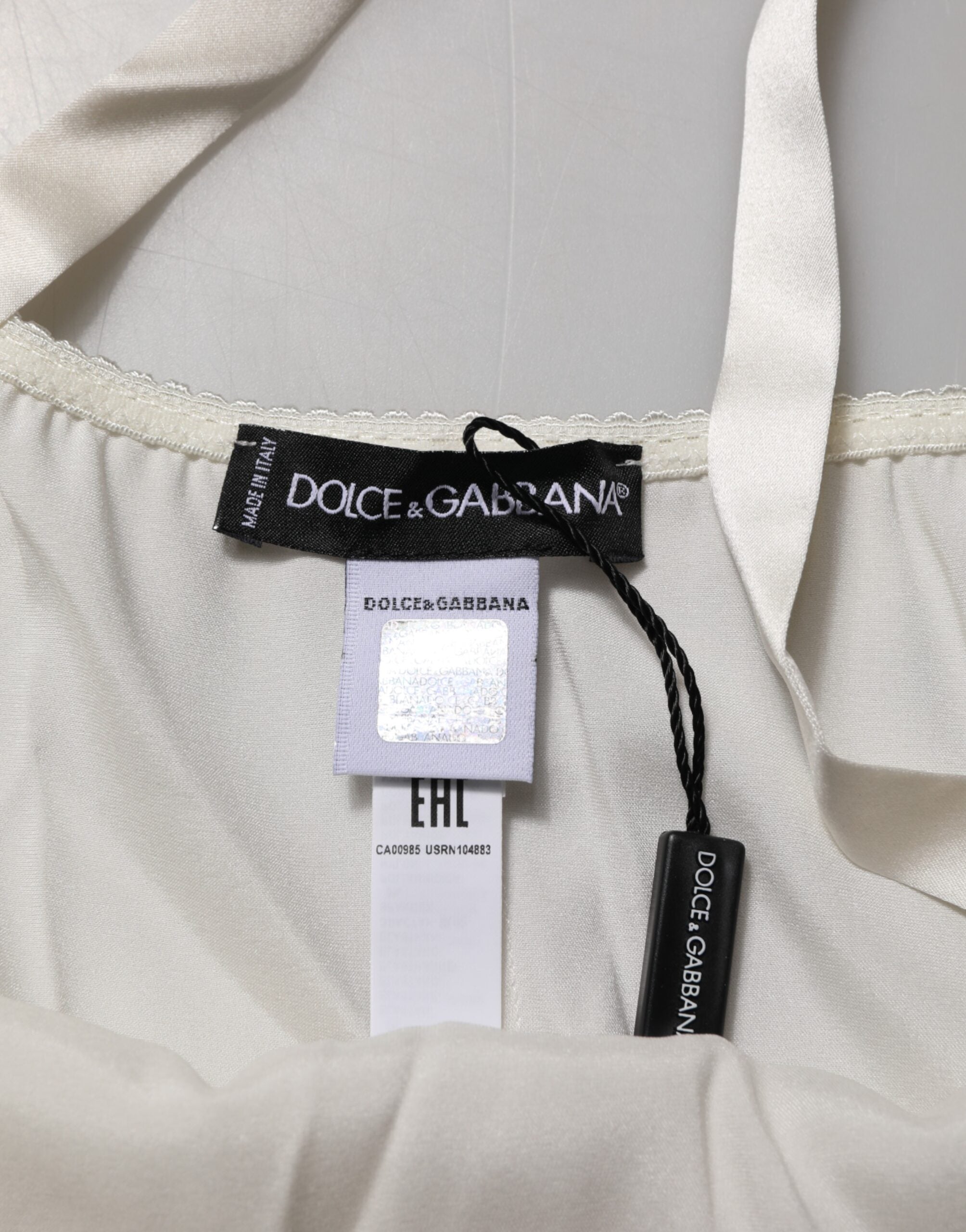 Dolce & Gabbana Off White Floral Lace Tank Lingerie Top Unterwäsche
